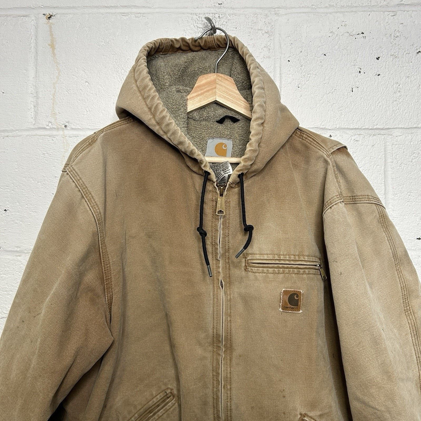 Carhartt Y2K Carhartt Sherpa-Lined Hooded Detroit Jacket “Brown” J141 Size US XL / EU 56 / 4 - 3 Thumbnail