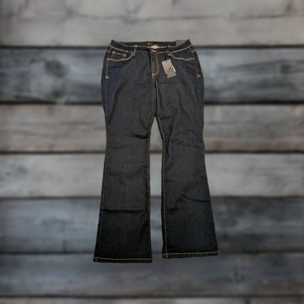 Vintage Poetic Justice Scarlett Bootcut Women's Jeans 16R Dark Denim NWT Size 38" / US 16 / IT 52 - 1 Thumbnail