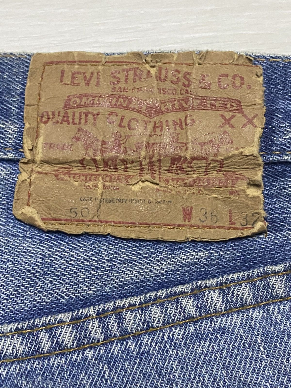 Levi's W34 Vintage Levis 501 70s Selvedge Rindem No6 ButtonFly Jean Size US 34 / EU 50 - 17 Thumbnail