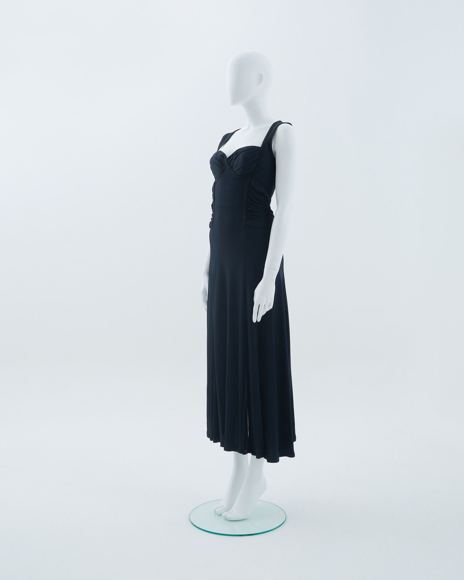 Versace S/S 1993 Blue and black gown jersey dress Size M / US 6-8 / IT 42-44 - 3 Thumbnail