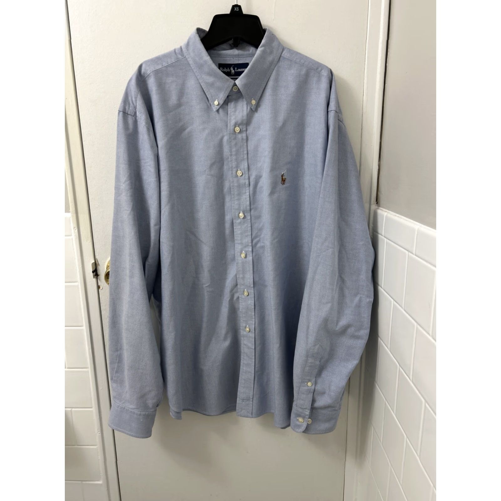 Polo Ralph Lauren VTG Polo Ralph Lauren Shirt Mens 18 Regular Classic Button-Down Long Sleeve Blue Oxford Button-Up Polo Pony Logo Slimming All Seasons Casual Size US XXL / EU 58 / 5 - 2 Thumbnail