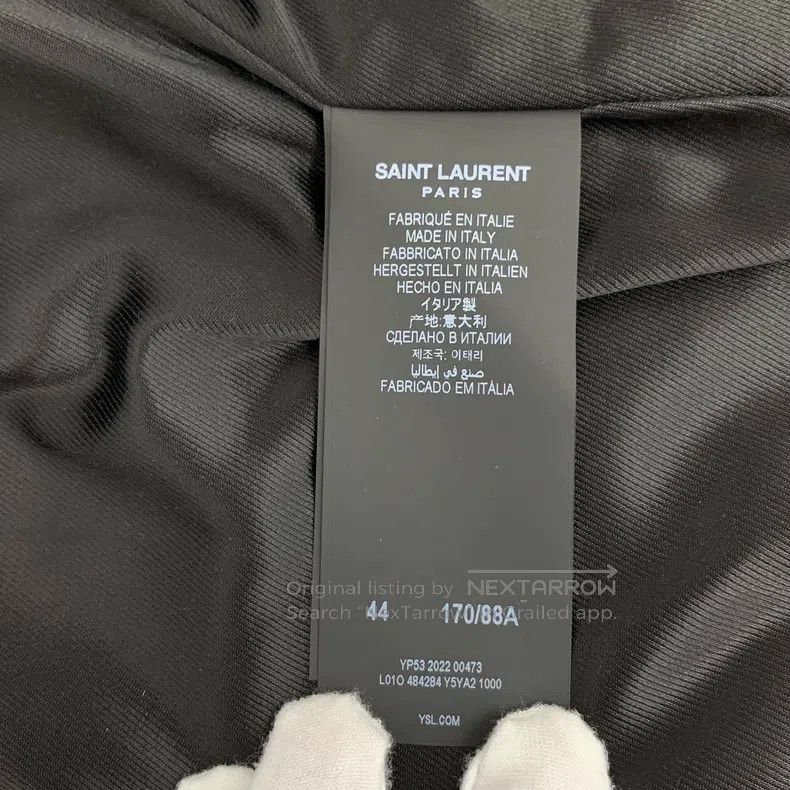 Saint Laurent Paris Saint Laurent Paris Black Leather Notched Lapel Zipped Lon Size US L / EU 52-54 / 3 - 6 Thumbnail