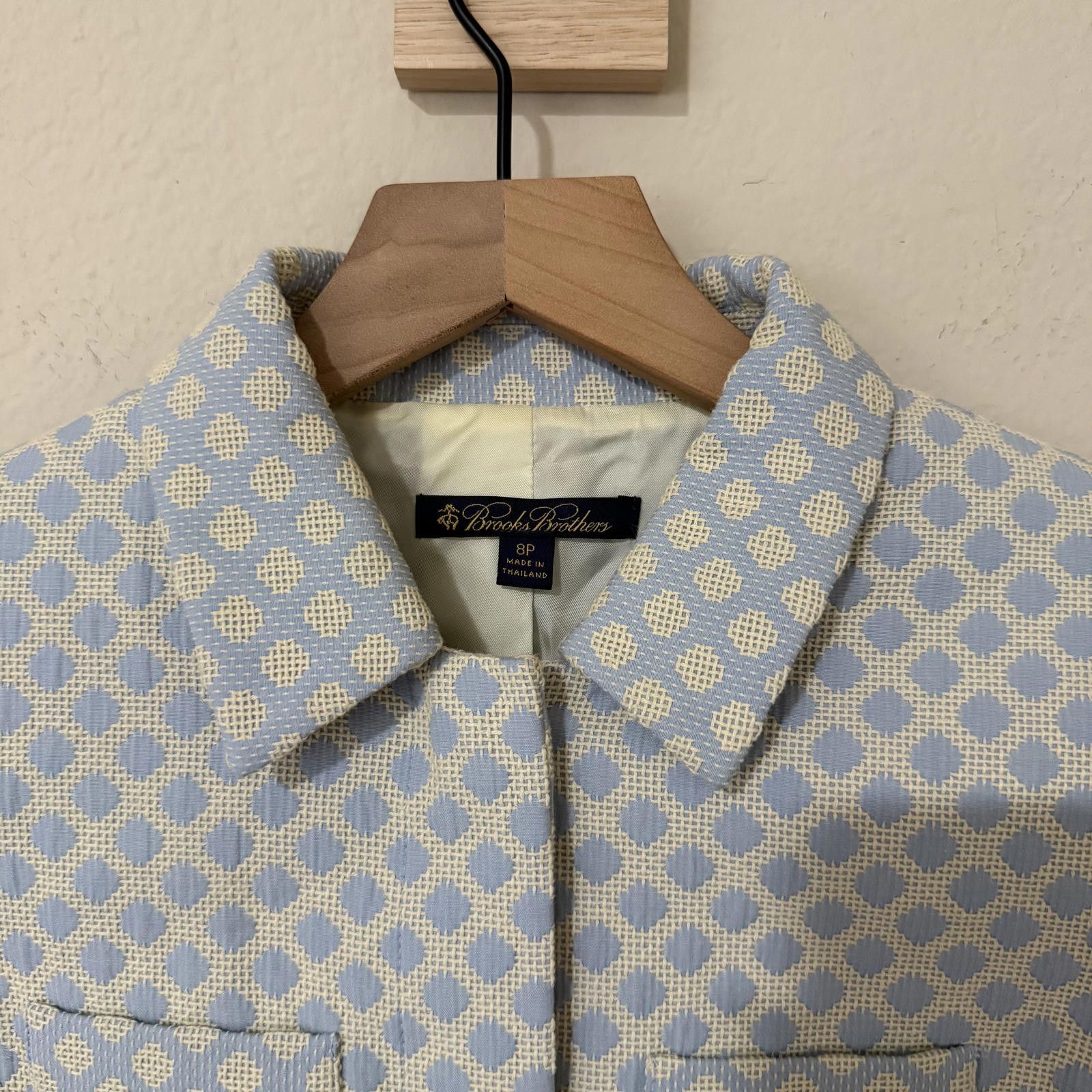 Brooks Brothers Brooks Brothers Jacket Women's 8P Blue Jacquard Size M / US 6-8 / IT 42-44 - 3 Thumbnail