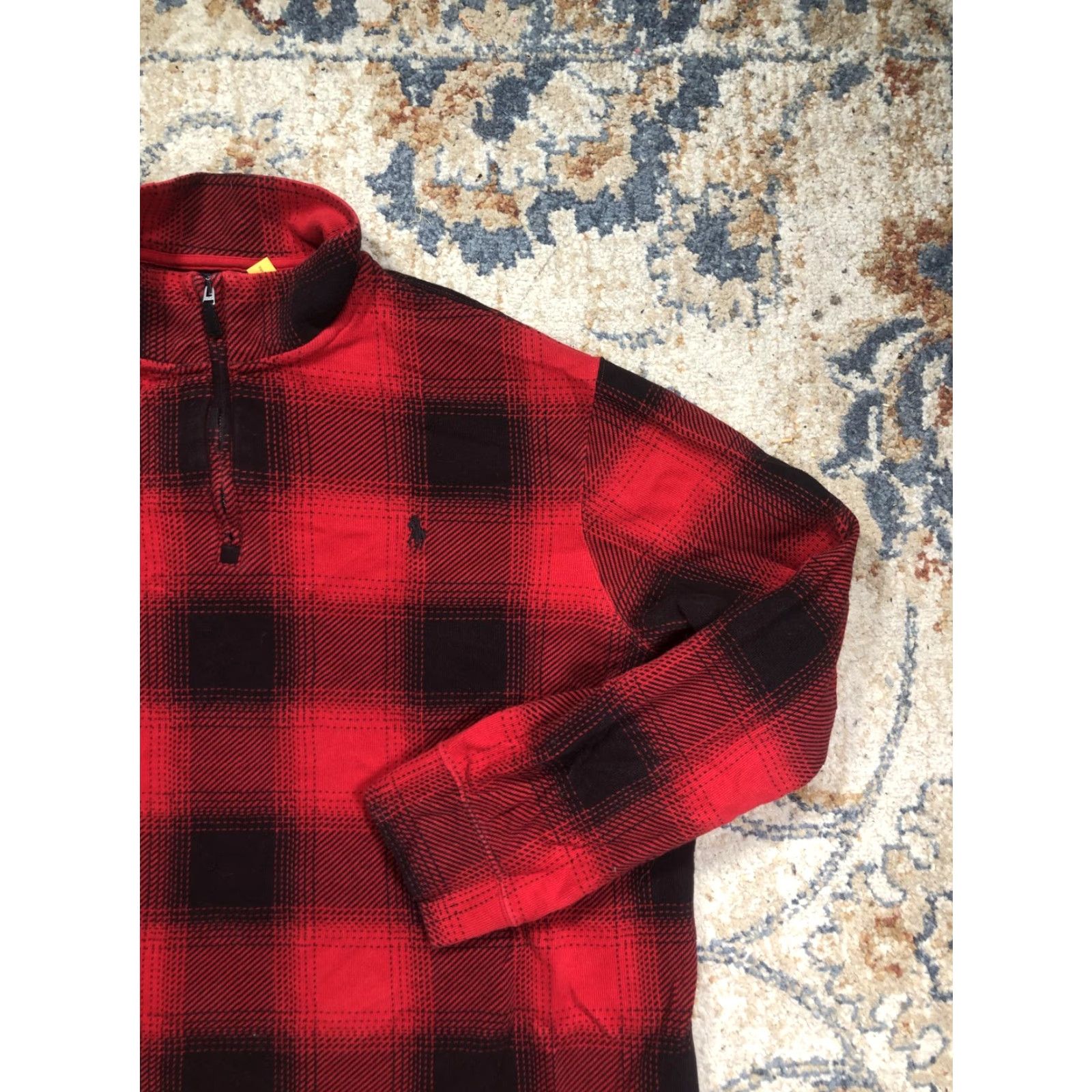 Polo Ralph Lauren Polo Ralph Lauren Sweater Mens XL Red Plaid Estate Rib Mock Neck 1/4 Zip Knit Pullover Long Sleeve Casual Shirt Category: Sweater Size US XL / EU 56 / 4 - 4 Thumbnail