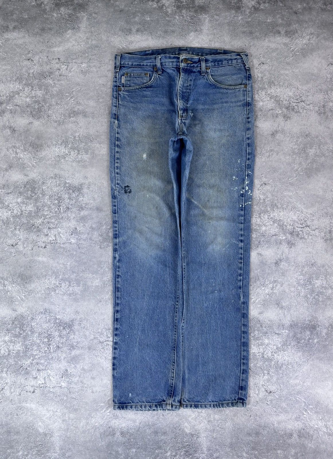 Carhartt Carhartt Men’s Denim Jeans Faded Blue USA Workwear B18 DST Size US 34 / EU 50 - 2 Thumbnail