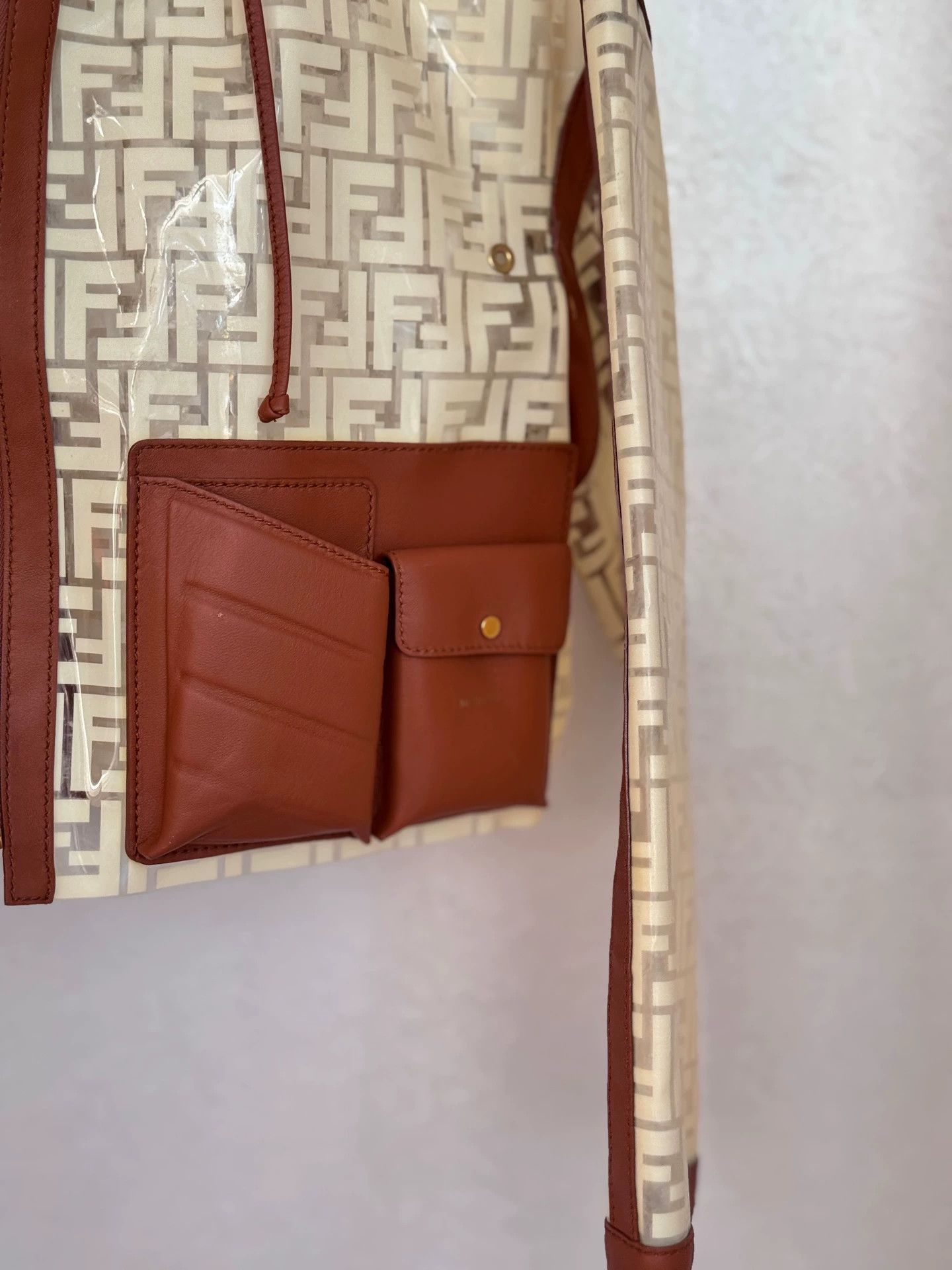 Fendi FENDI SS22 Logo Leather Panel Hooded Women's Brown Jacket Size M / US 6-8 / IT 42-44 - 5 Thumbnail