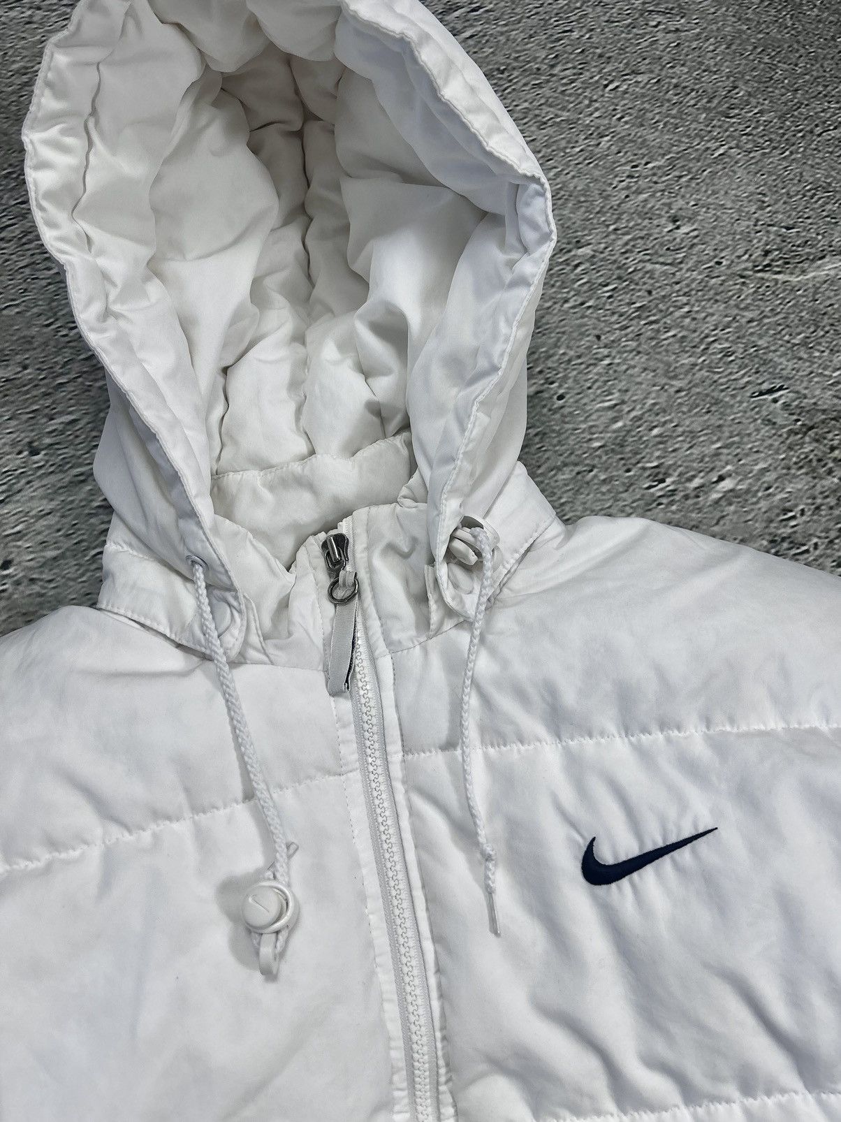 Nike × Vintage Nike vintage puffer jacket big logo white neon yellow 90s Size US S / EU 44-46 / 1 - 5 Thumbnail