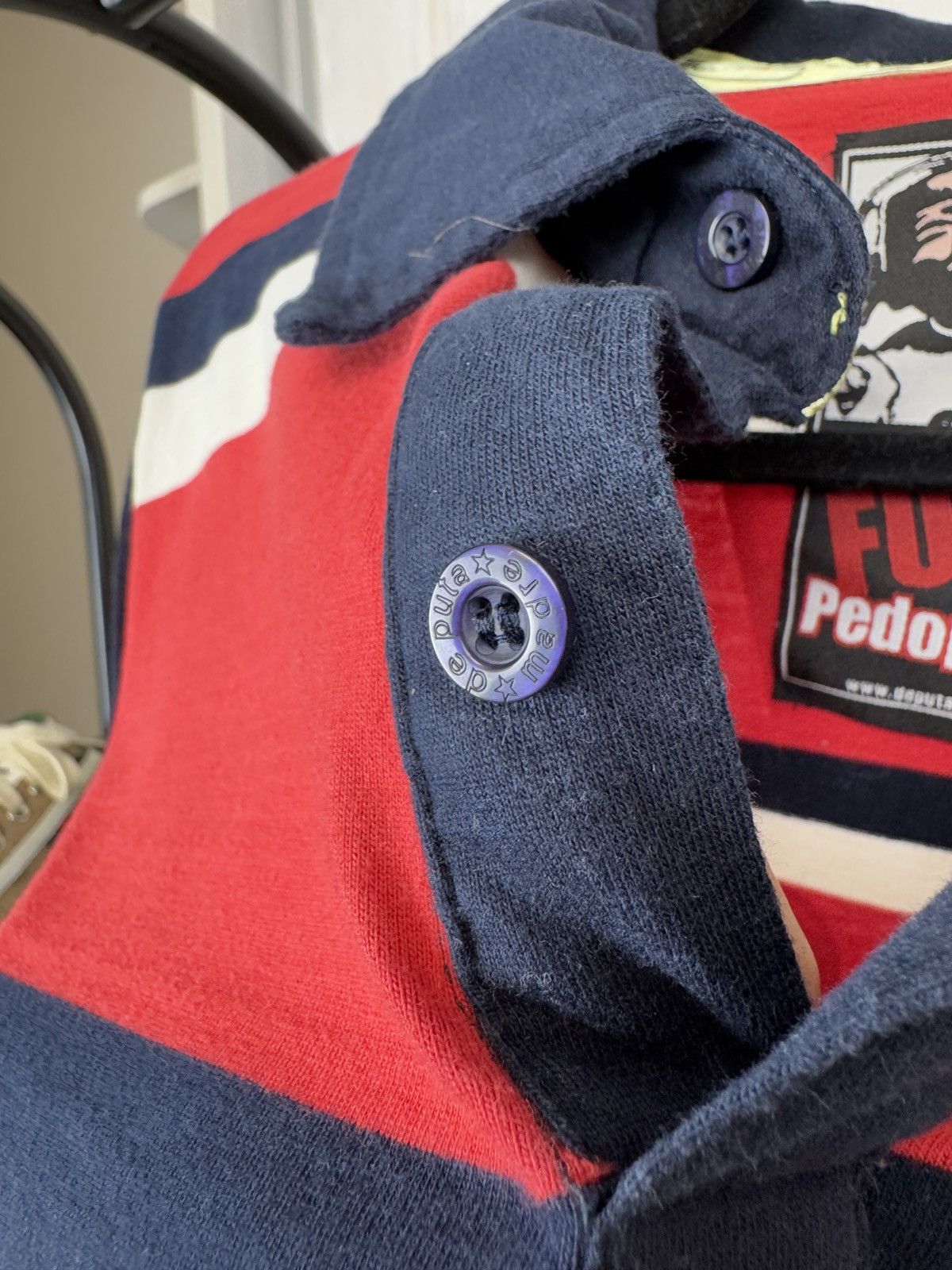 Designer De Puta Madre fuck pedophilia Italian blood rugby polo Size US L / EU 52-54 / 3 - 7 Thumbnail