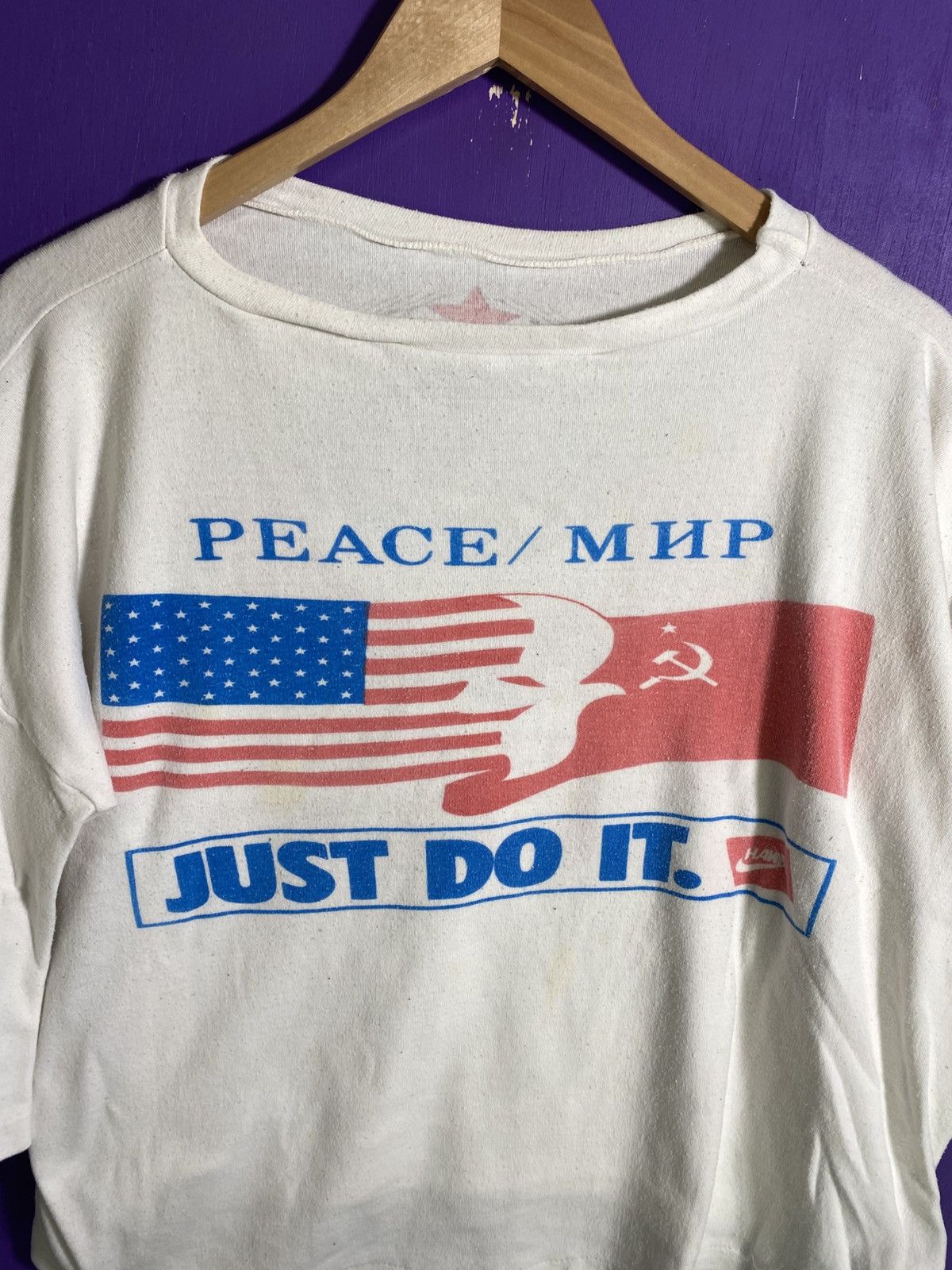 Vintage Vintage 80s Soviet Union/USA peace long-sleeve Size US L / EU 52-54 / 3 - 3 Thumbnail