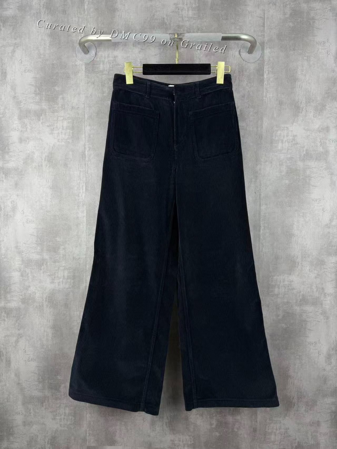 Dior Dior Dark Blue Cargo Corduroy Wide-Leg Pants Size 36" / US 14 / IT 50 - 1 Thumbnail