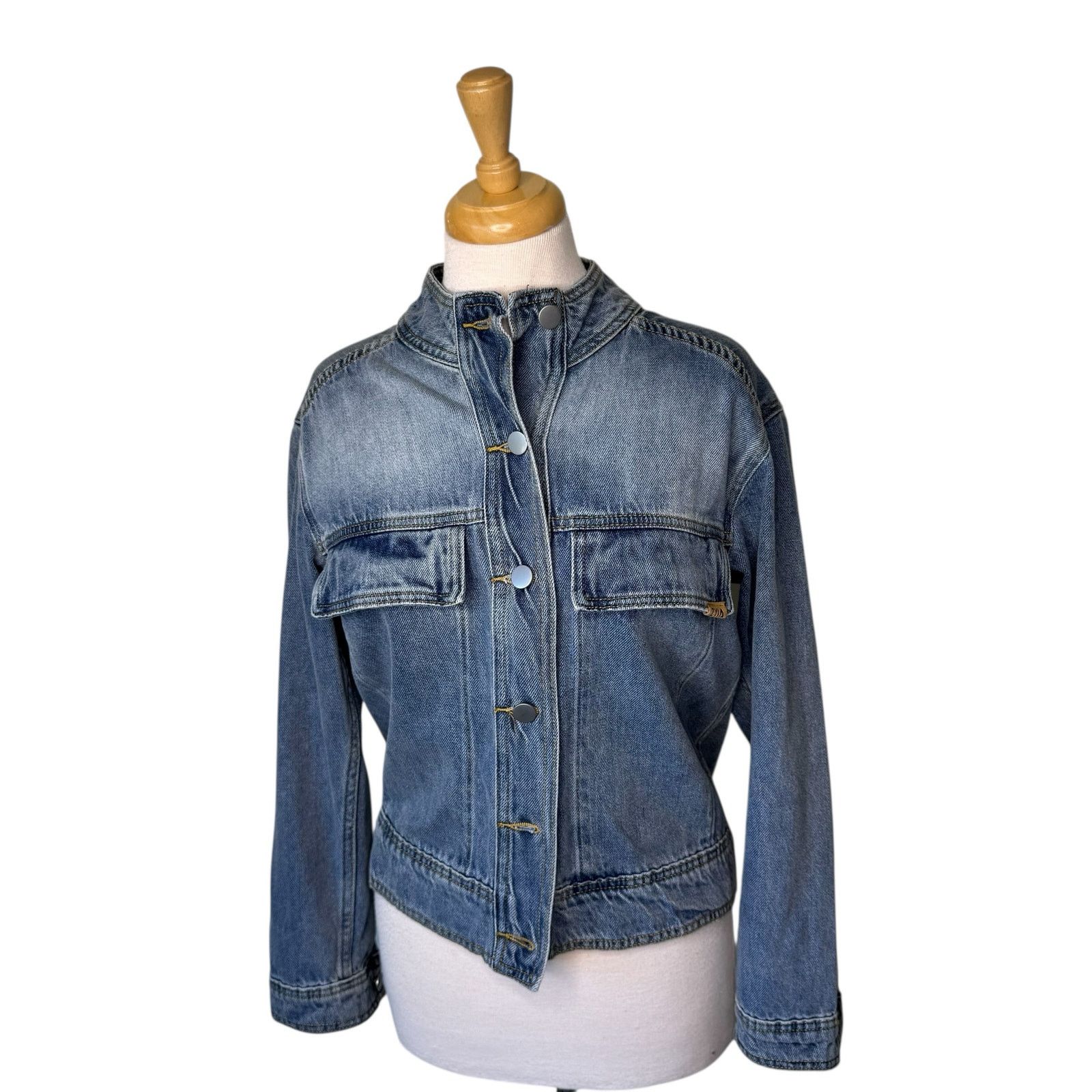 Other ZYIA Active Denim Snap Front Jacket Blue size XS Size XS / US 0-2 / IT 36-38 - 1 Thumbnail