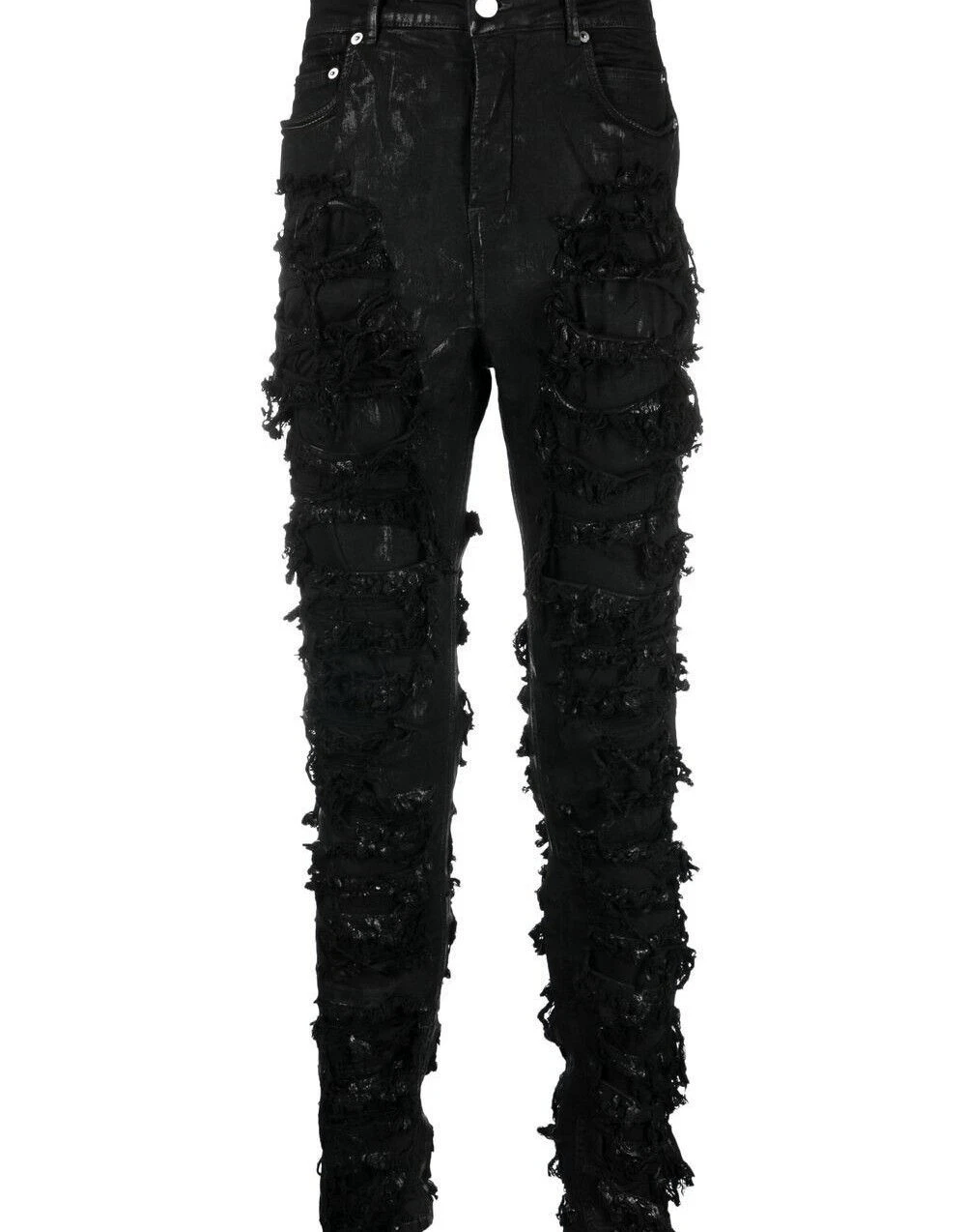 Rick Owens Rick Owens Detroit Cut Destroyed/Slashed Black Denim Size US 36 / EU 52 - 1 Thumbnail