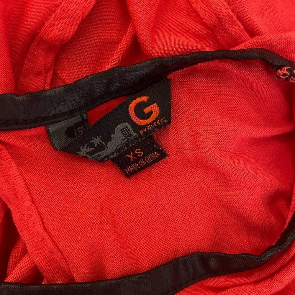Guess G by Guess Red Sleeveless Draped Front Blouse XS – Open Fron Size XS / US 0-2 / IT 36-38 - 4 Thumbnail