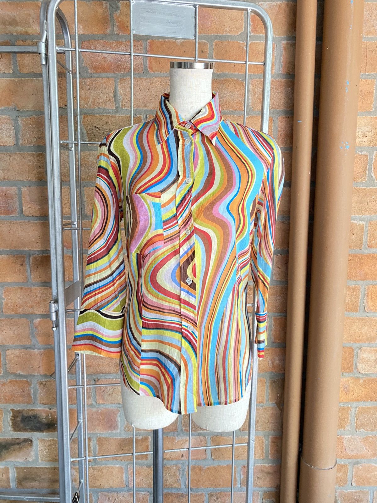 Paul Smith Paul Smith BLACK Multicolor Psychedelic Wave Shirt Size S / US 4 / IT 40 - 16 Thumbnail