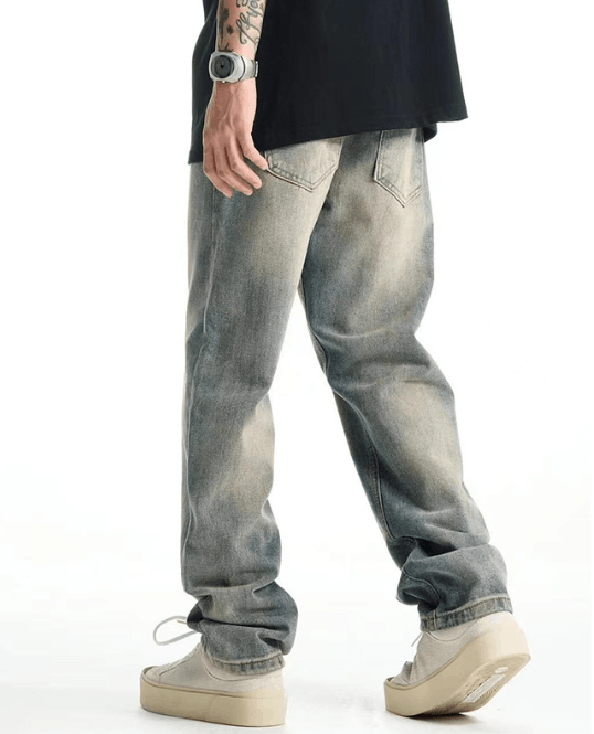 Japanese Brand American casual men's straight loose distressed jeans y2k Size US 32 / EU 48 - 3 Thumbnail