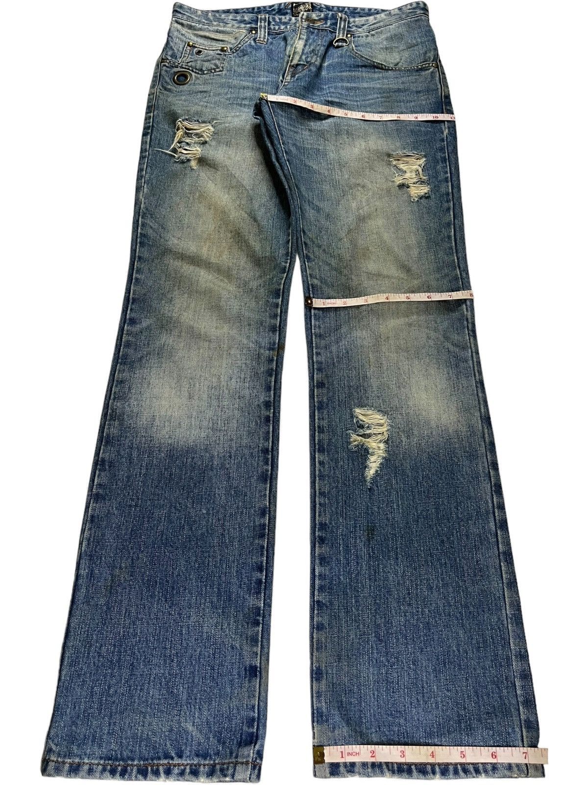 Japanese Brand Vintage Japanese Brand Mud Wash Western Style Ripped Jeans Size US 32 / EU 48 - 15 Thumbnail