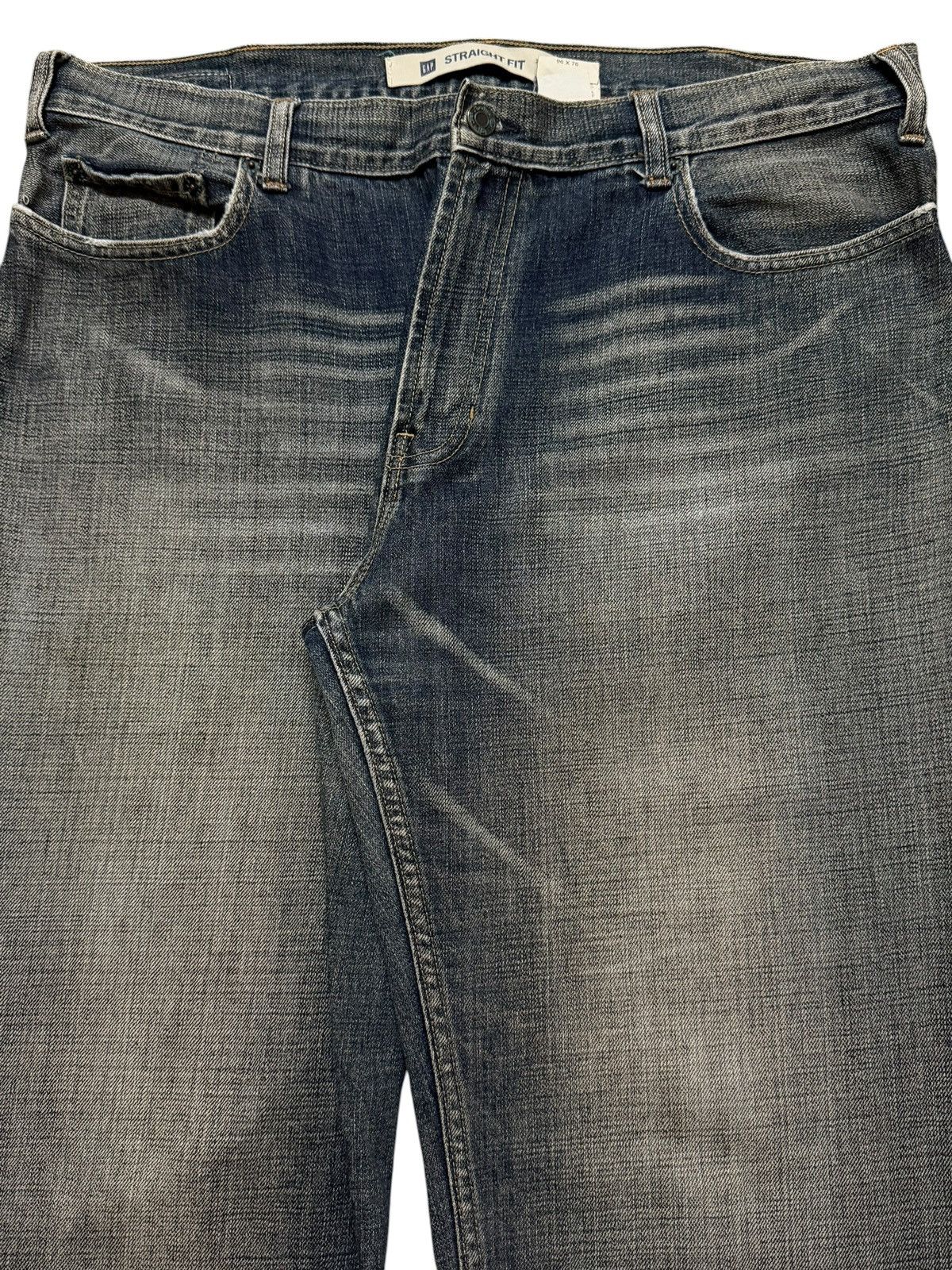 Gap Vintage Y2K Gap Blue Wash Bleached Straight Wide Leg Baggy Size US 36 / EU 52 - 3 Thumbnail