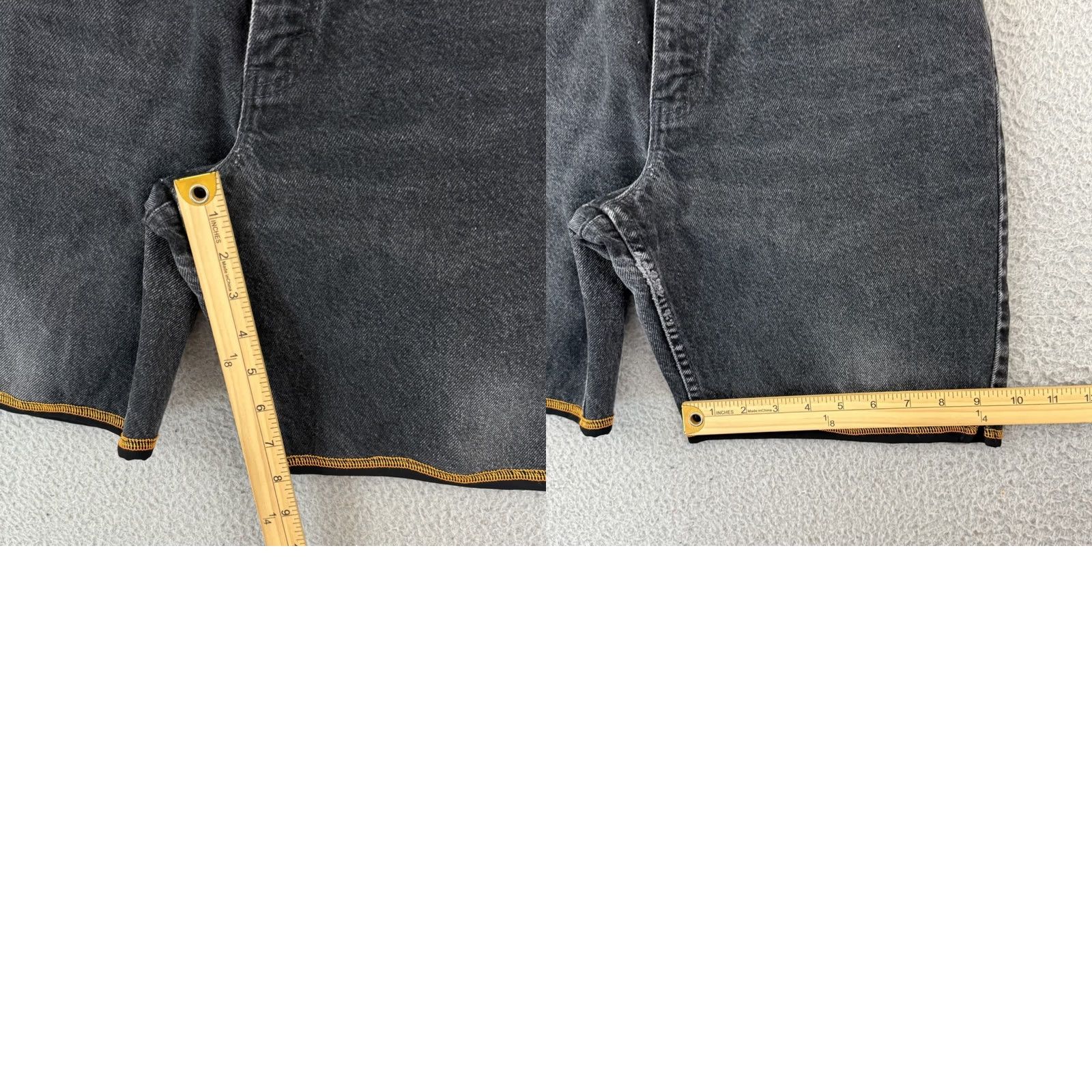 Levi's VINTAGE Levi's 550 Jean Shorts Womens 9 Black Relaxed Baggy 90s Loose Biker 8" Jeans Shorts 29 in Waist Mens Girls Womens Size 30" / US 8 / IT 44 - 9 Thumbnail