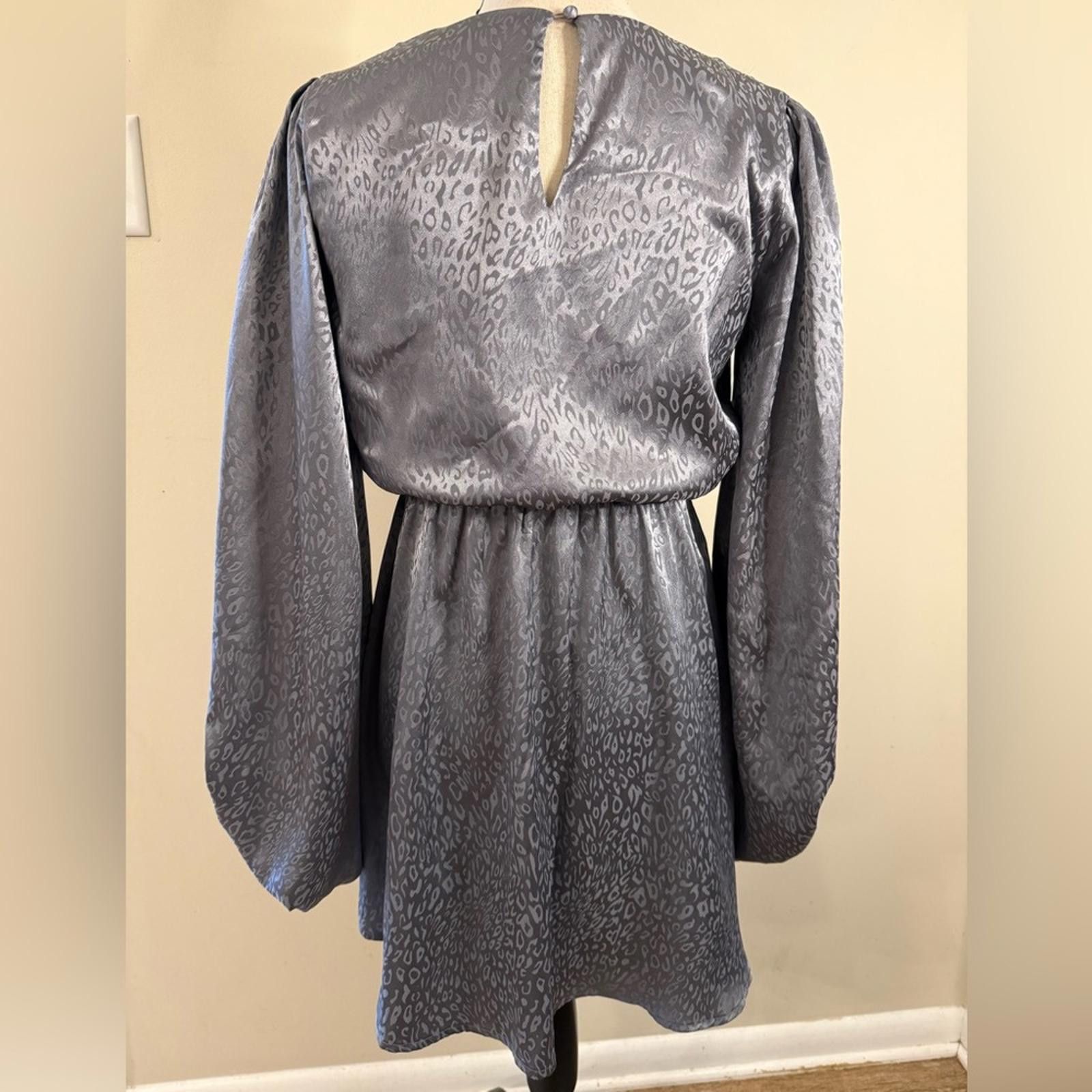 Other Sage the Label gray silver leopard print mini dress SZ SM Size S / US 4 / IT 40 - 3 Thumbnail