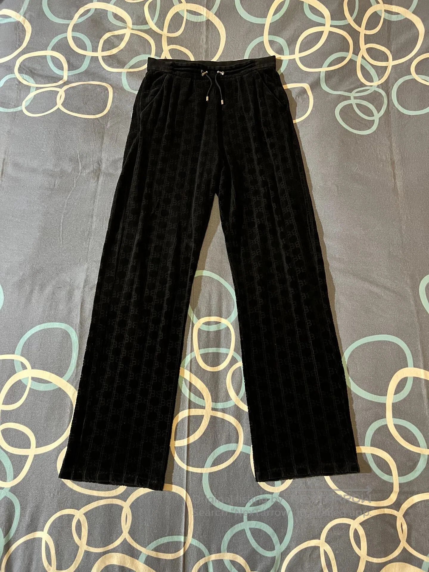 Balmain Balmain Velvet Embossed Wide-Leg Pants. Size 31" - 1 Thumbnail