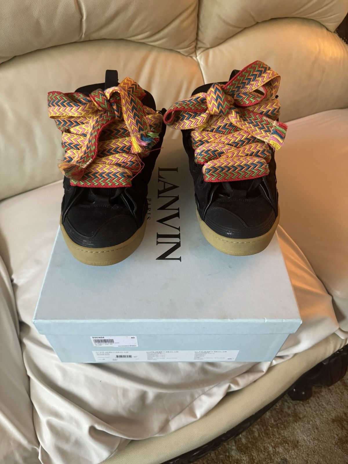 image of Lanvin Curb Sneakers in Black, Men's (Size 9)