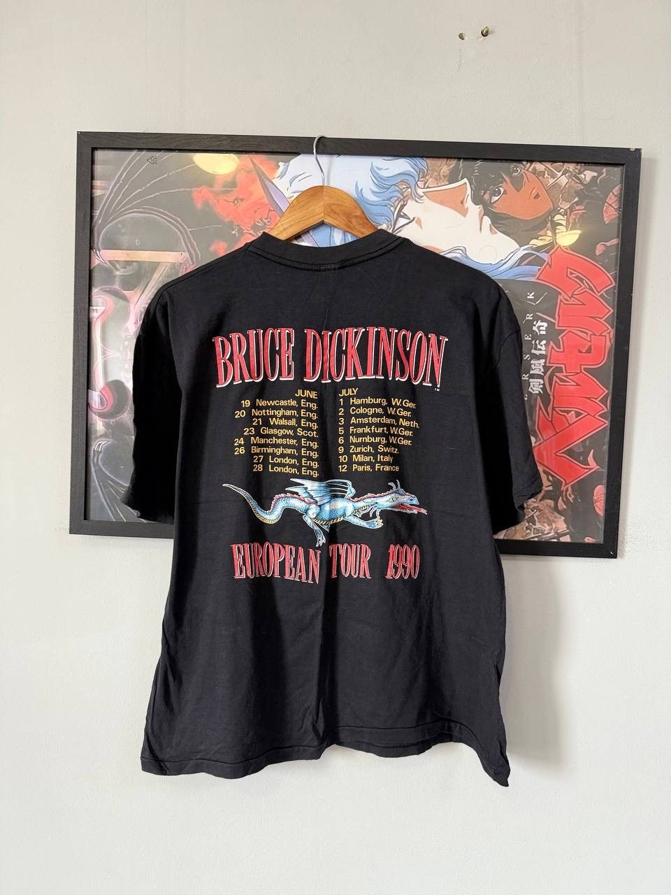 Band Tees Bruce Dickinson Tour 1990 vintage t shirt Medium Tattooed Size US L / EU 52-54 / 3 - 11 Thumbnail