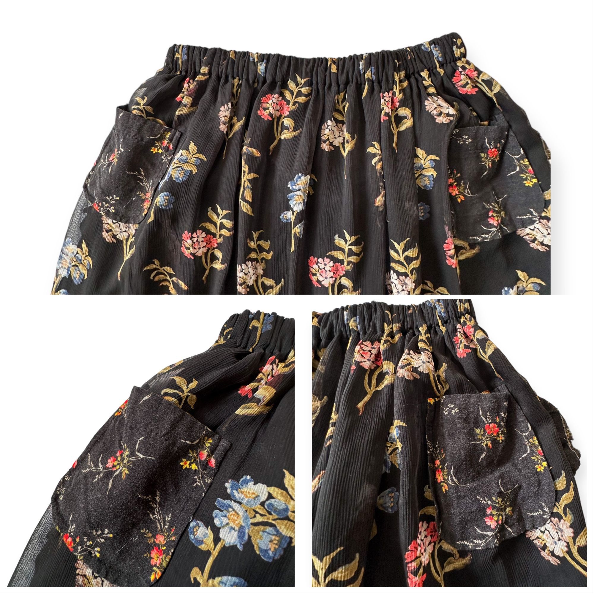 Comme des Garcons COMME DES GARÇONS Tricot Floral Print/Cable knit Midi Skirt Size 25" / US 0 / IT 36 - 12 Thumbnail