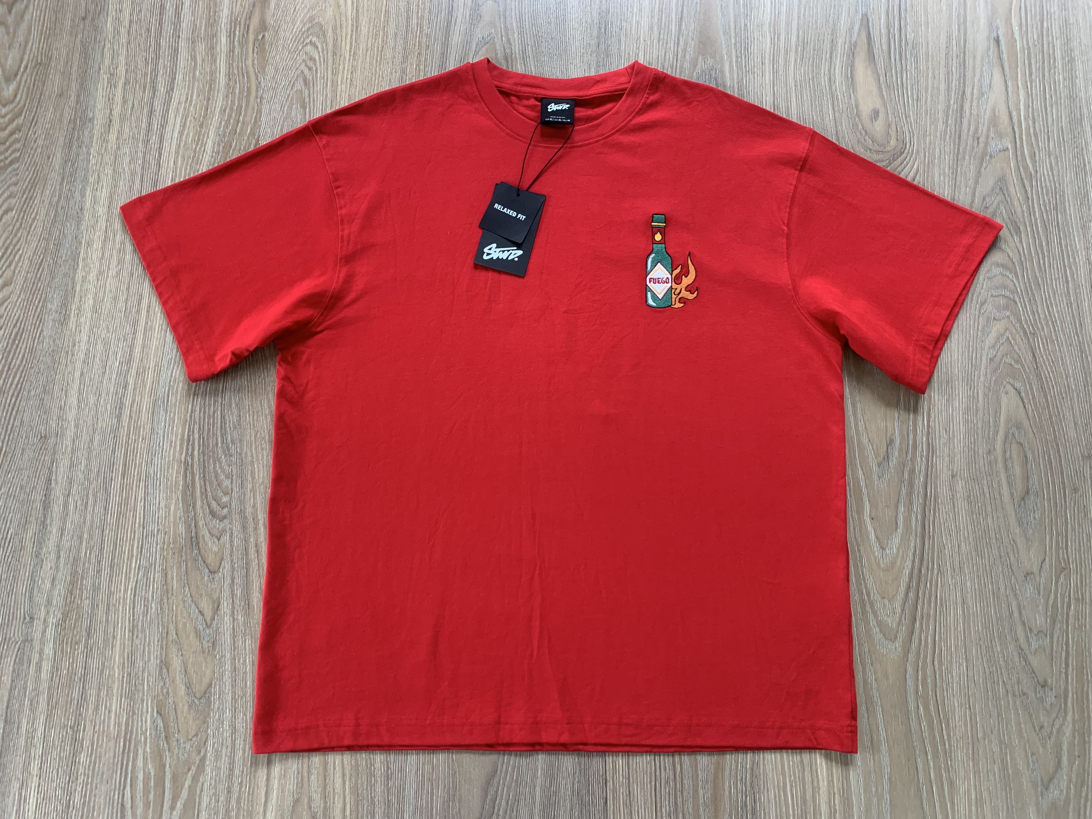 Pull & Bear Pull&Bear Mens Red Cotton T Shirt Size US XL / EU 56 / 4 - 2 Thumbnail