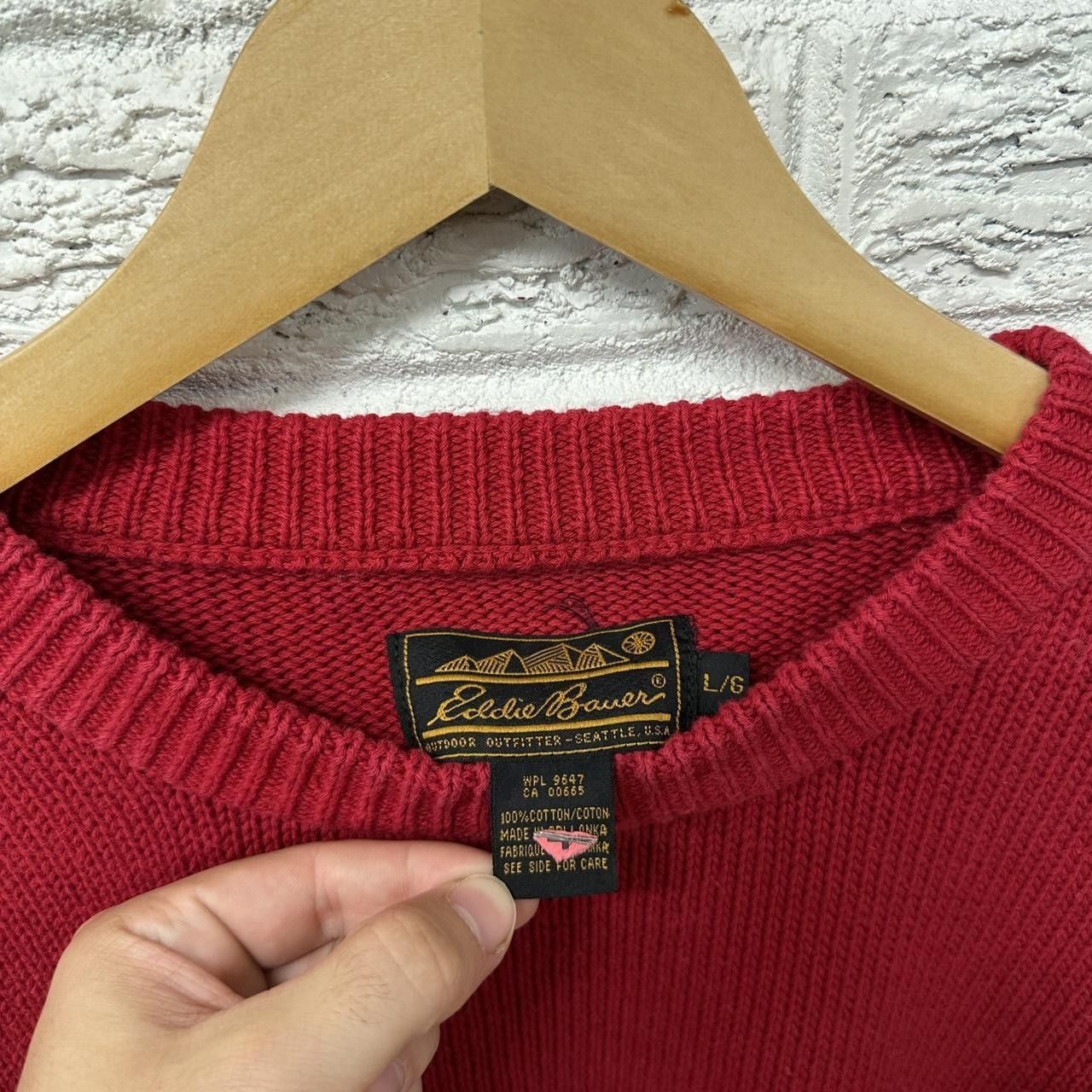 Eddie Bauer Vintage Eddie Bauer Red Cable Knit Sweater Men’s Large Size US L / EU 52-54 / 3 - 4 Thumbnail
