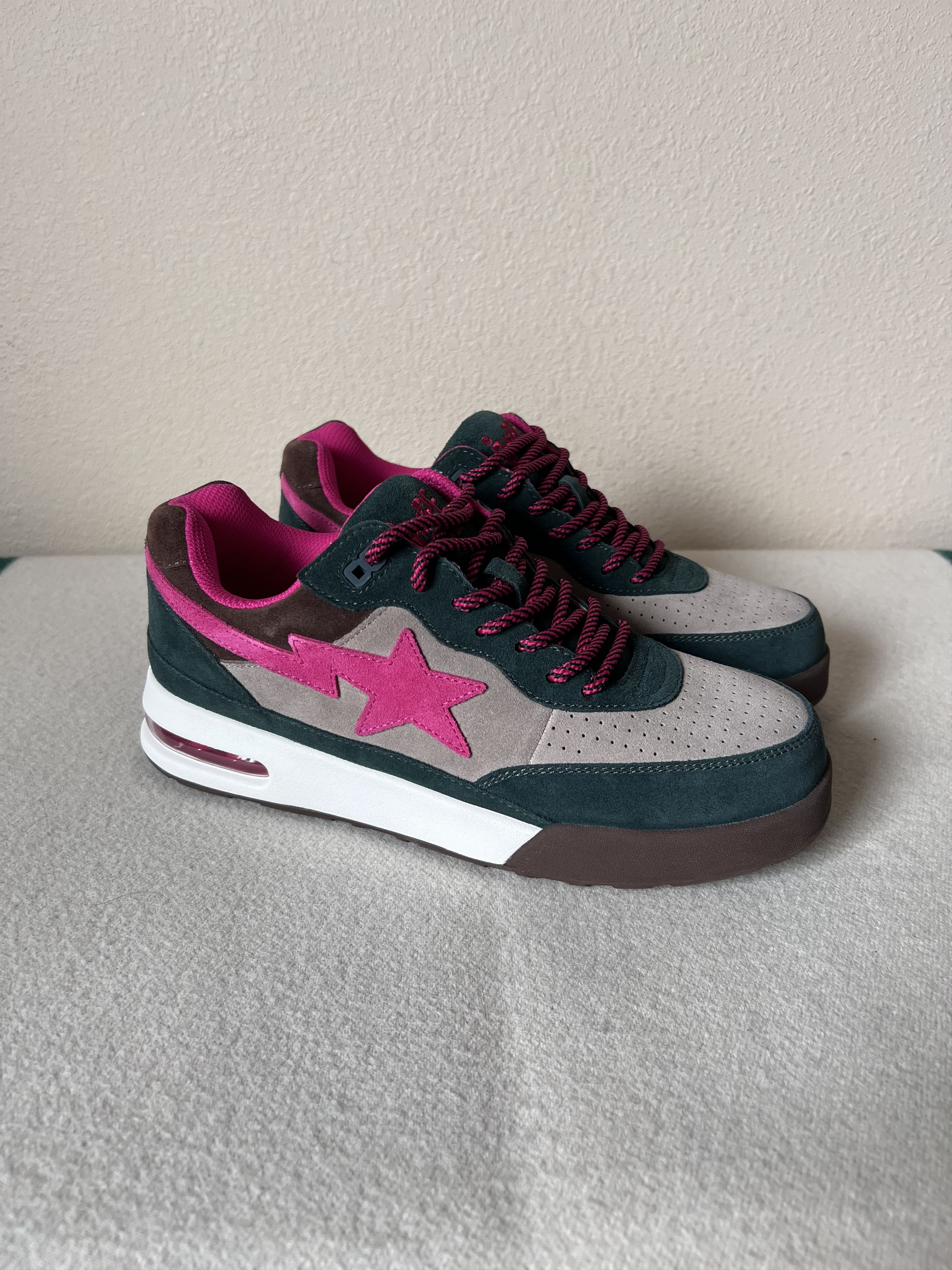 image of Bape Road Sta M2 Sneakers In Green Pink, Men's (Size 9)