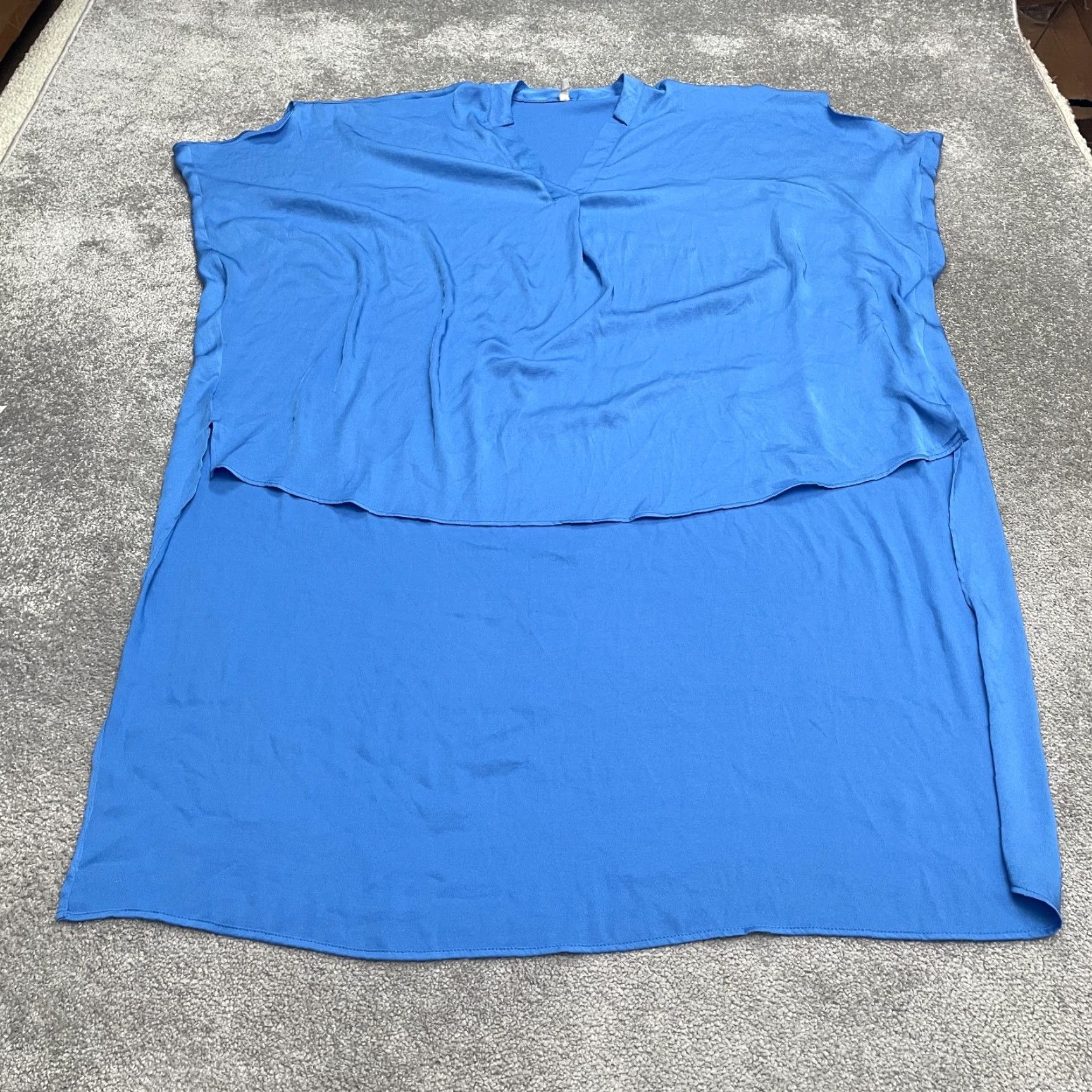 Vintage Tyche Blouse Tunic Vest Sleeveless V-Neck Knit Oversized Casual Blue Womens Large Regular Shirt Size L / US 10 / IT 46 - 2 Thumbnail