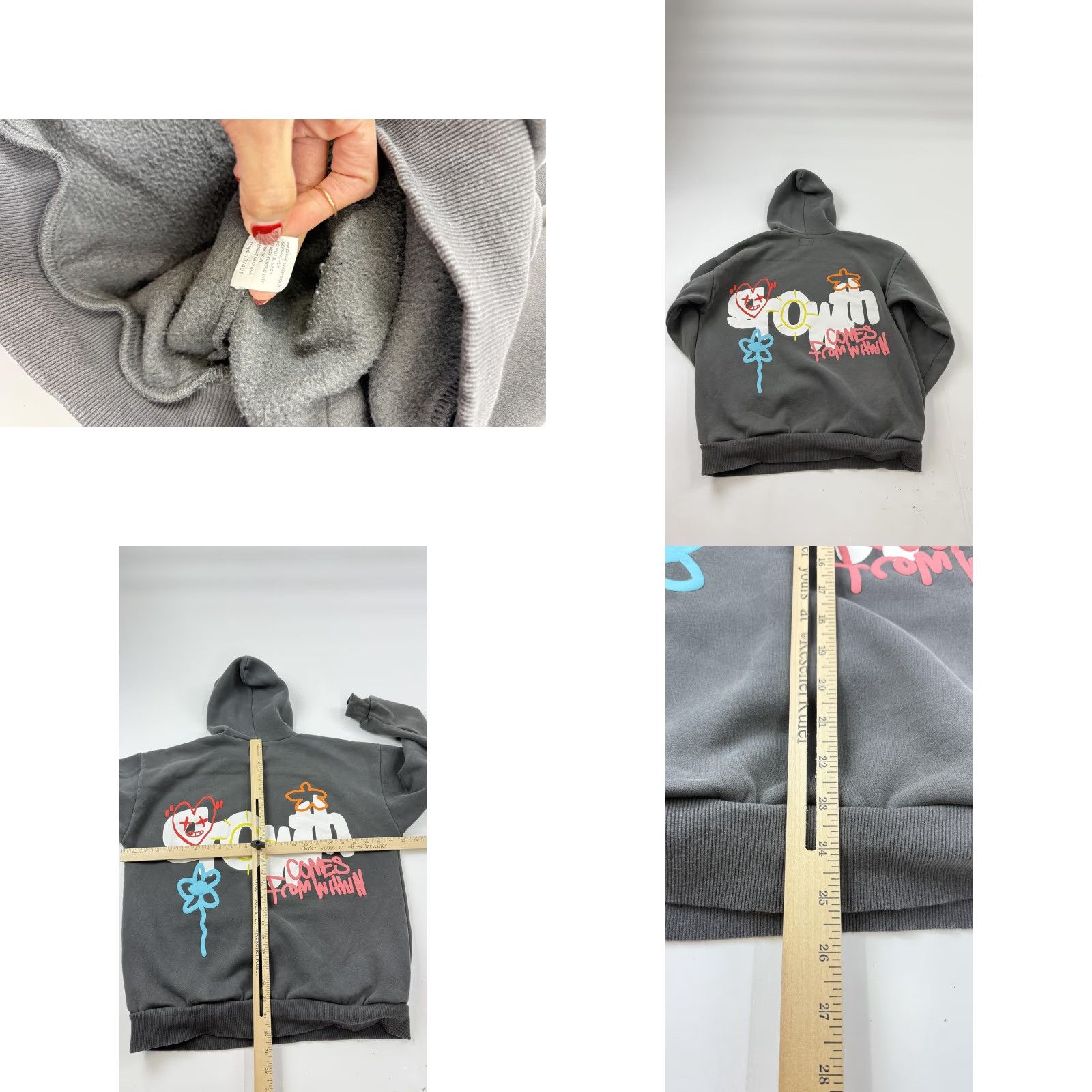 Pacsun PacSun Hoodie Sweatshirt Mens Medium Gray Comes From Within Graphic Pullover Size US M / EU 48-50 / 2 - 8 Thumbnail