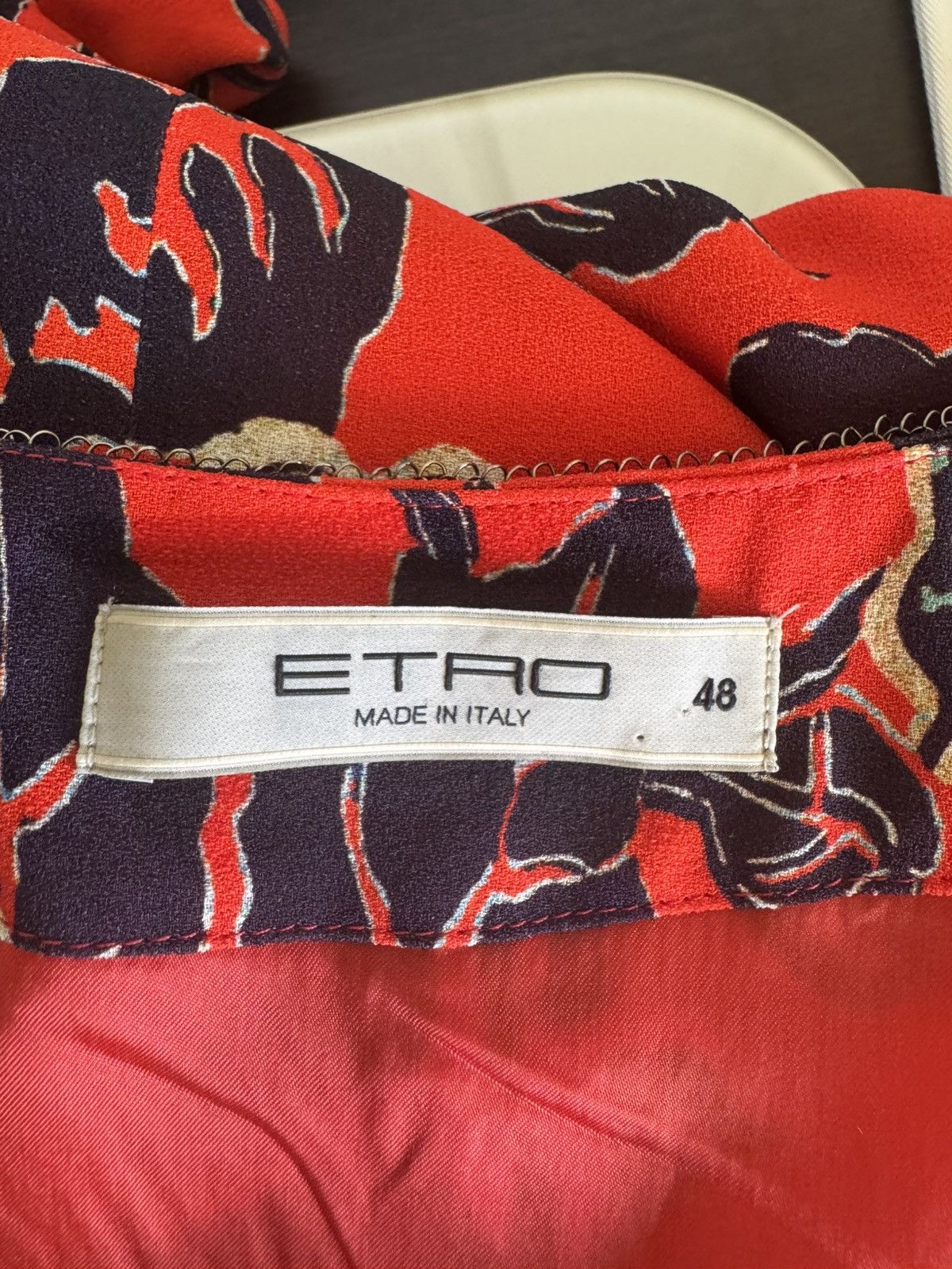 Etro ETRO Red Floral Draped Midi Dress 10/48 Size XL / US 12-14 / IT 48-50 - 6 Thumbnail