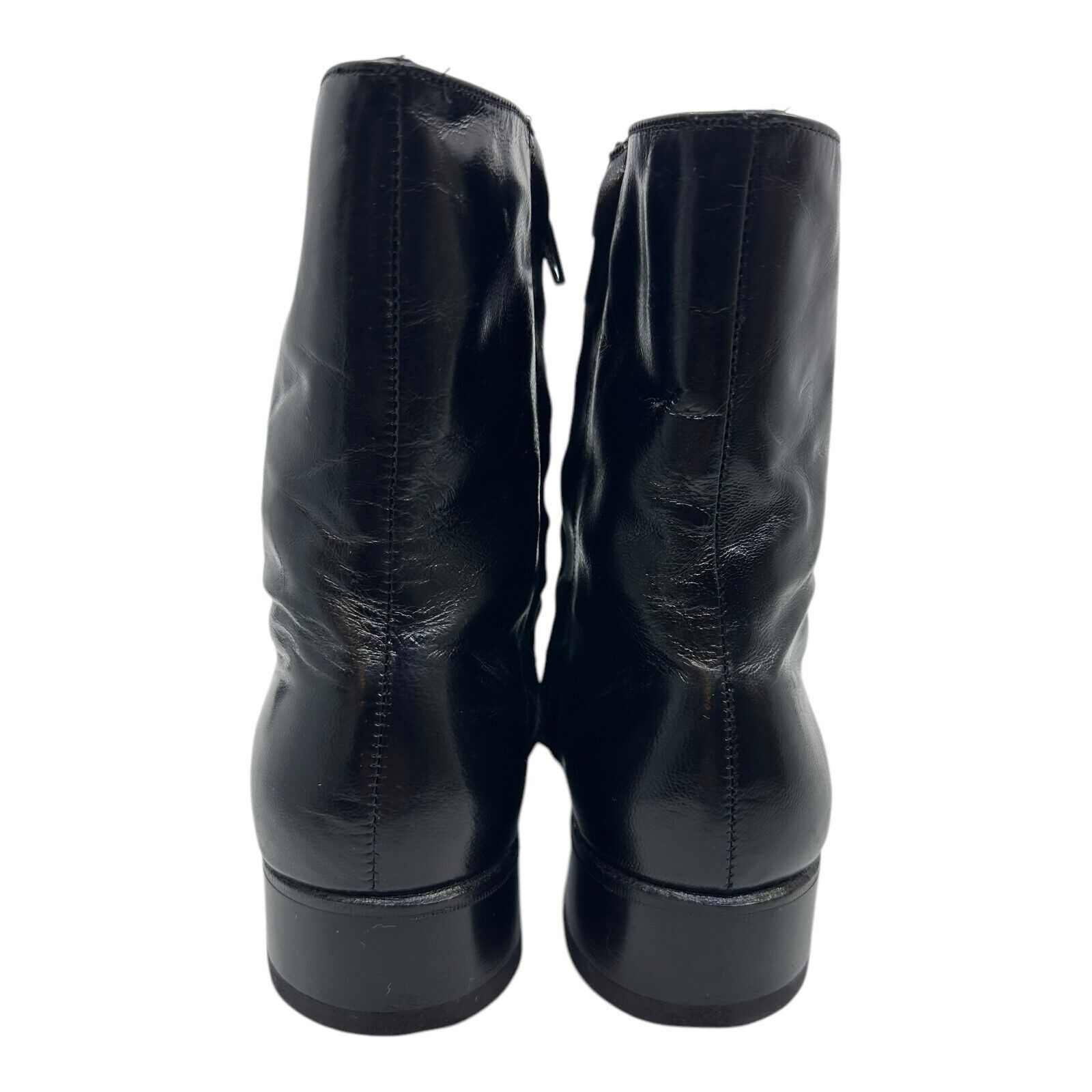 Florsheim Florsheim Mens Black Leather Round Toe Side Zip Size 5.5 D Size US 5.5 / EU 38 - 12 Thumbnail