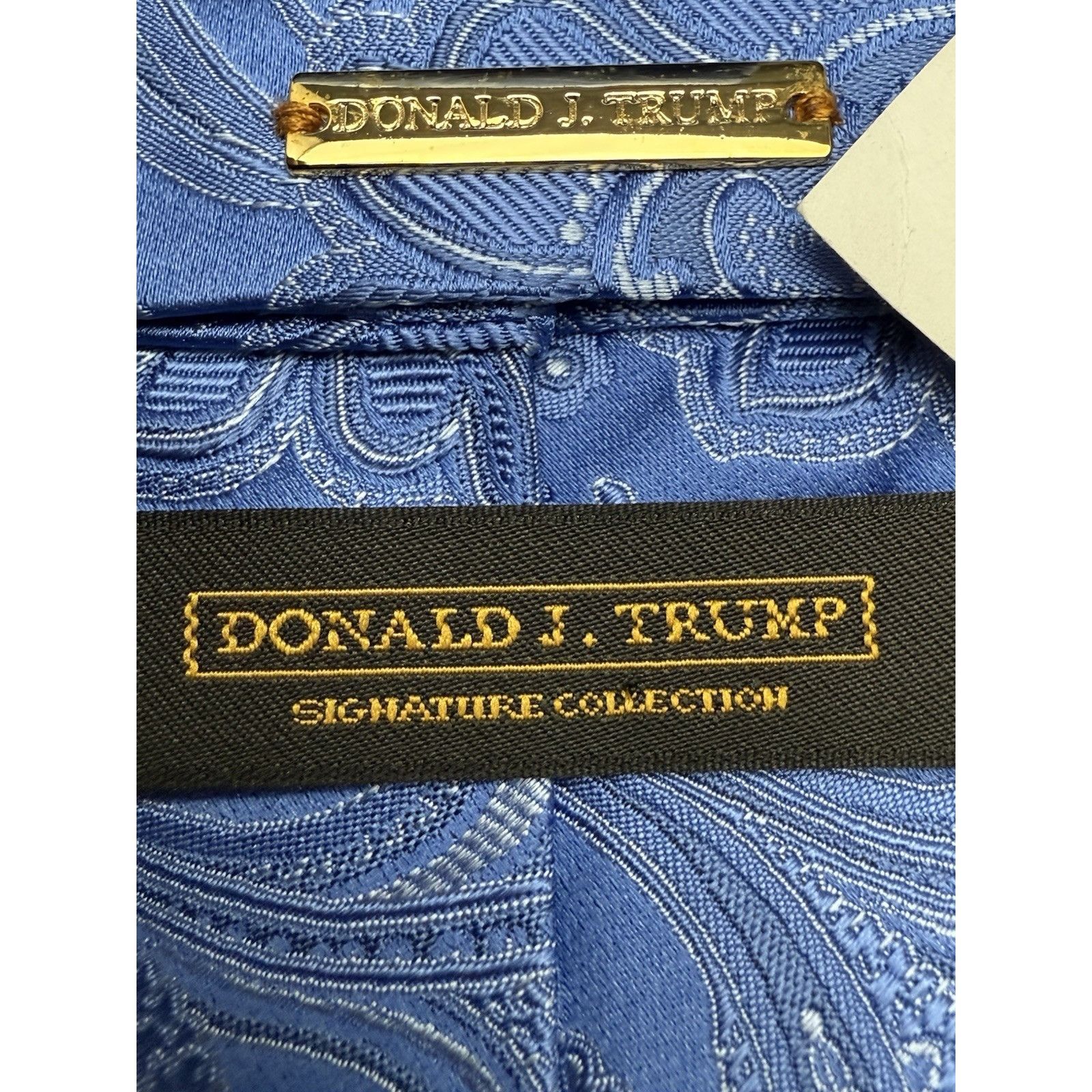 Donald Trump Donald J Trump Signature Collection Blue Paisley Tie 58.5" Size ONE SIZE - 4 Thumbnail