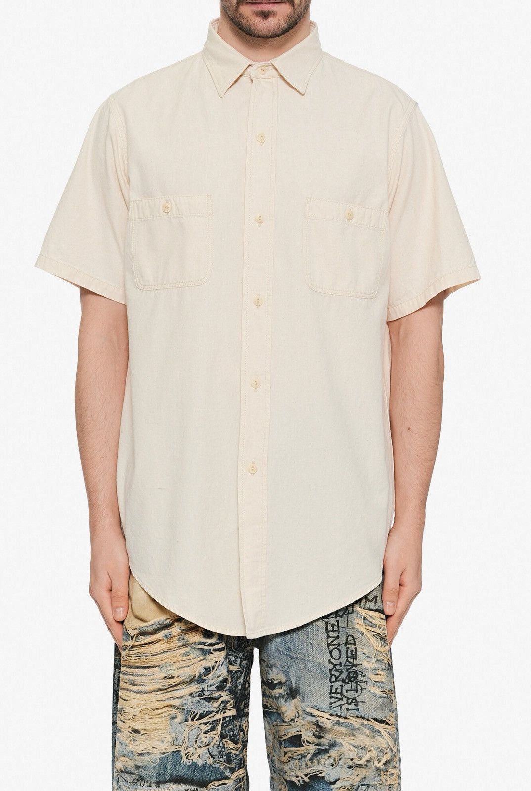 Maison Margiela Last Maison Margiela Short-Sleeve Chest-Pocket Shirt Size US M / EU 48-50 / 2 - 1 Thumbnail