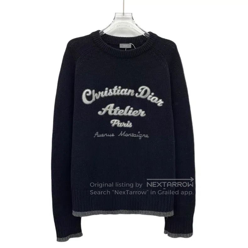 Dior Dior Black logo letter embroidery wool round neck long-sle Size US XL / EU 56 / 4 - 1 Thumbnail