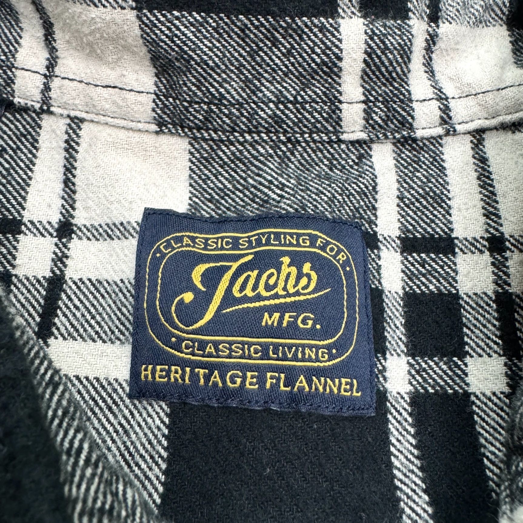 Vintage JACHS Heritage Plaid Flannel Button-Down Shirt Men 2XL Black White Cotton Casual Size US XXL / EU 58 / 5 - 6 Thumbnail