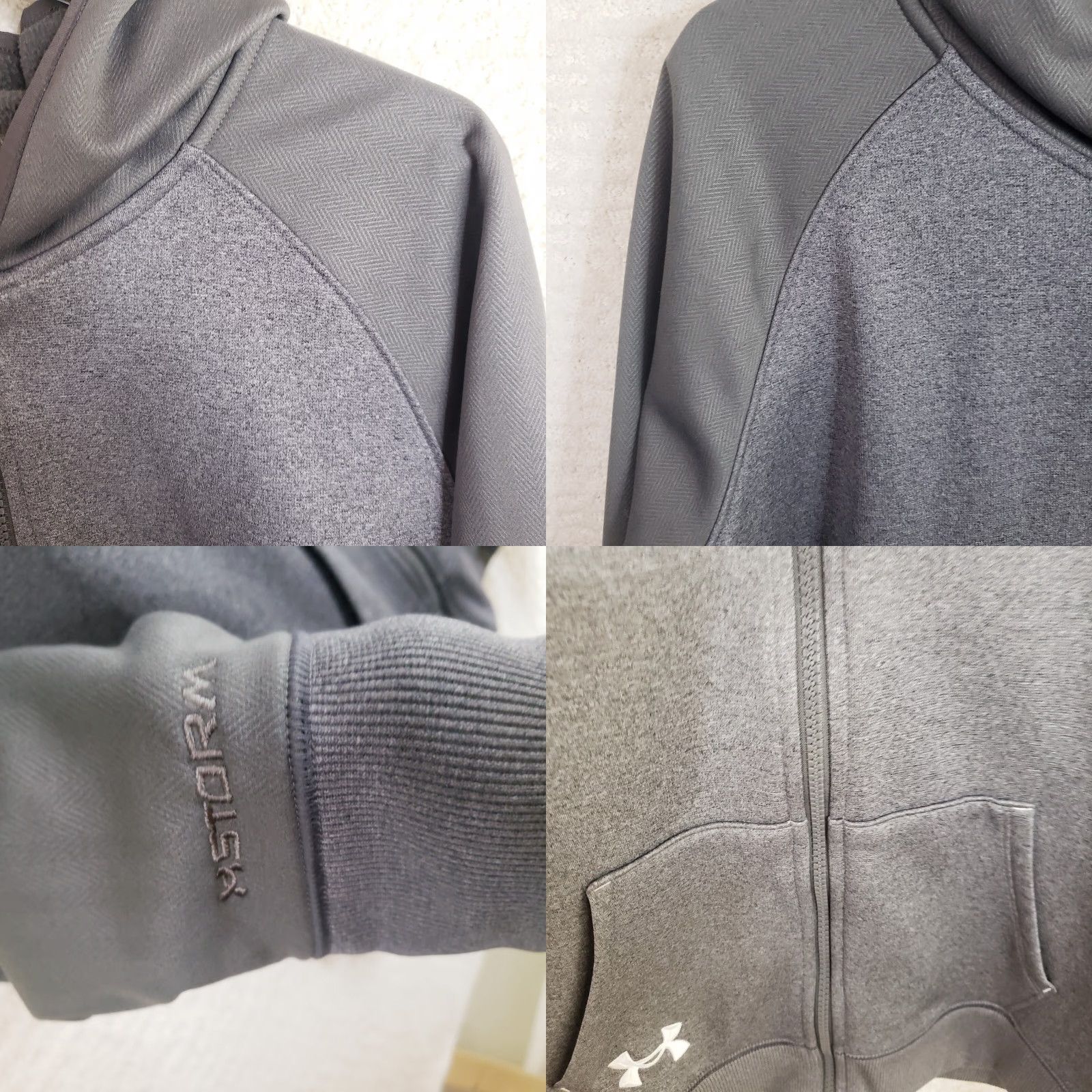 Under Armour Under Armour Hoodie Mens Gray Full Zip Hooded Sweatshirt Storm L Logo Zipper Pocket Regular Fit Size US L / EU 52-54 / 3 - 8 Thumbnail