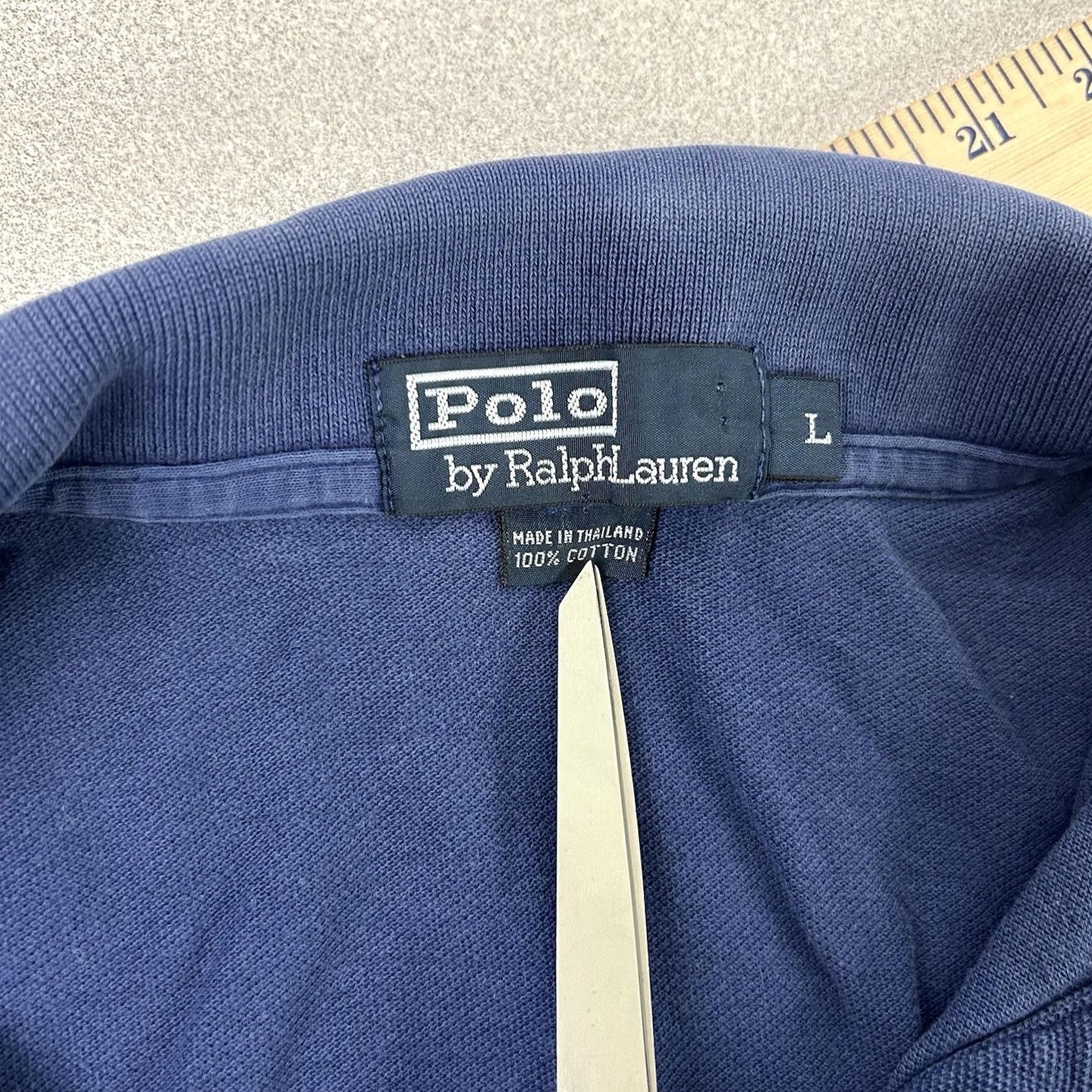 Ralph Lauren Polo by Ralph Lauren Shirt Large Blue Men's Short Sleeve Cotton Polo *Flaw Size US L / EU 52-54 / 3 - 4 Thumbnail