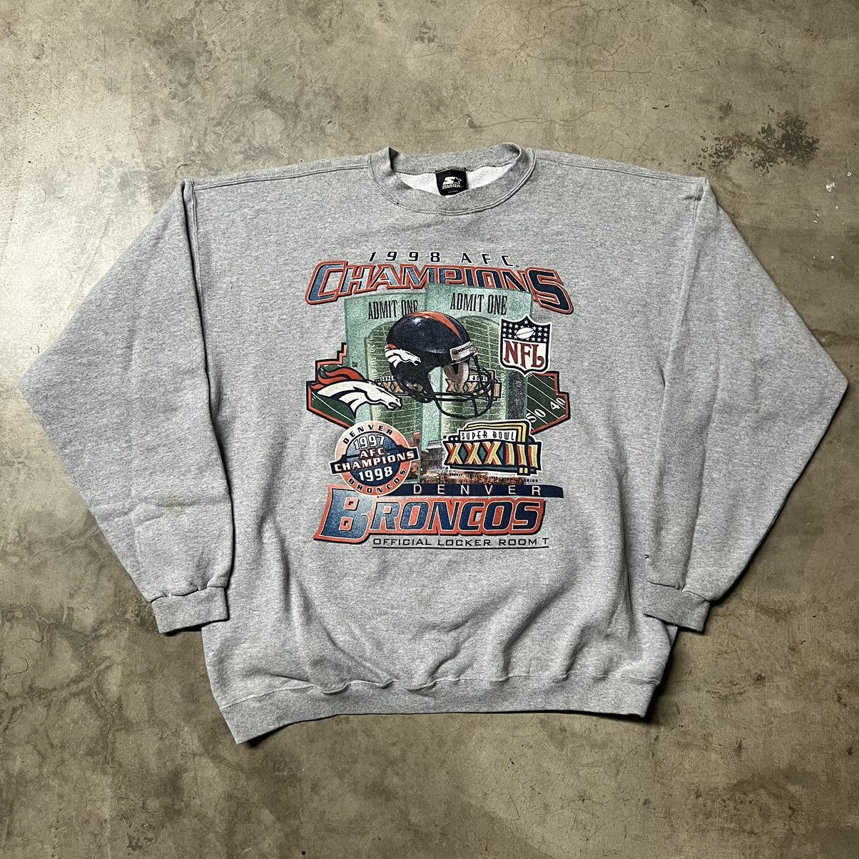 NFL × Starter × Vintage Vintage 1998 NFL Denver Broncos AFC Champs Starter Sweater Size US XL / EU 56 / 4 - 1 Thumbnail