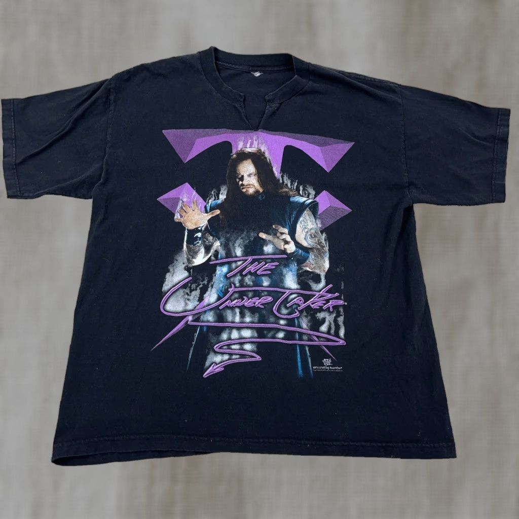 Logo 7 VINTAGE WWF Undertaker Shirt Men XL Black 90s Wrestling Tee Big Logo WWE 1999 90s Theme Mens XLT-Shirt? Size US XL / EU 56 / 4 - 1 Thumbnail