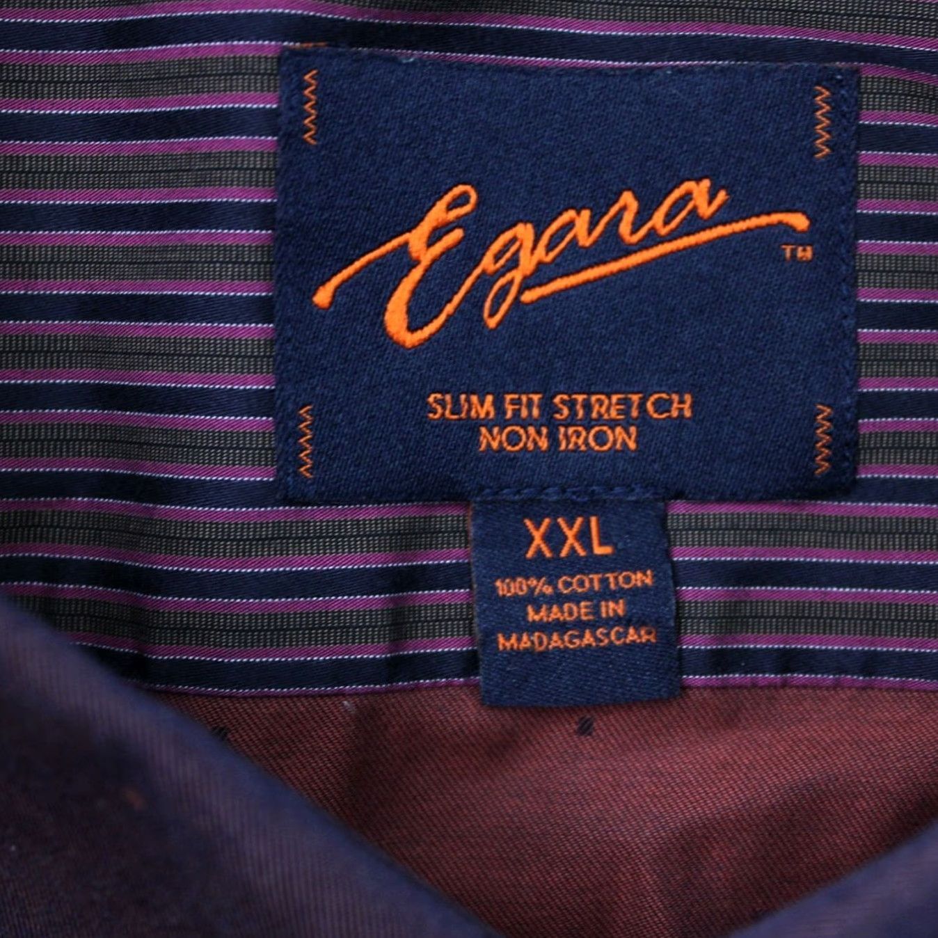 Egara Egara Shirt Mens 2XL XXL Red Geometric Slim Fit Stretch Non-Iron Long Sleeve Shirt Size US XXL / EU 58 / 5 - 6 Thumbnail