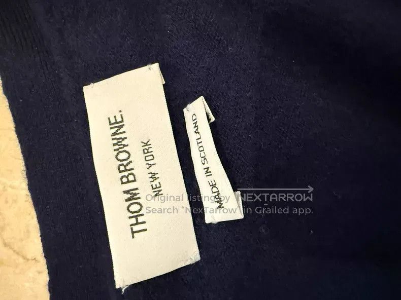 Thom Browne Thom Browne Blue-cashmere cardigan Size US XXL / EU 58 / 5 - 2 Thumbnail