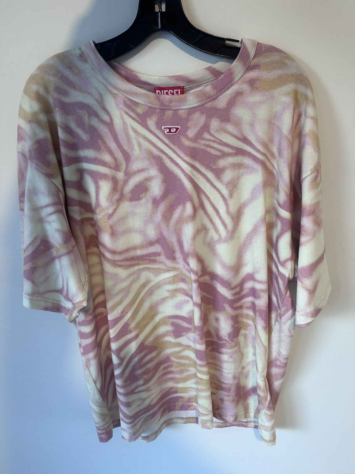 Diesel Diesel “Spiraling Out of Control” Graphic Tee (Pink/Beige) Size US L / EU 52-54 / 3 - 5 Thumbnail