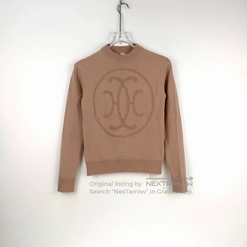 Hermes Hermes Pinkish cashmere sweater with large logo Size XXS / US 00 / IT 34 - 3 Thumbnail