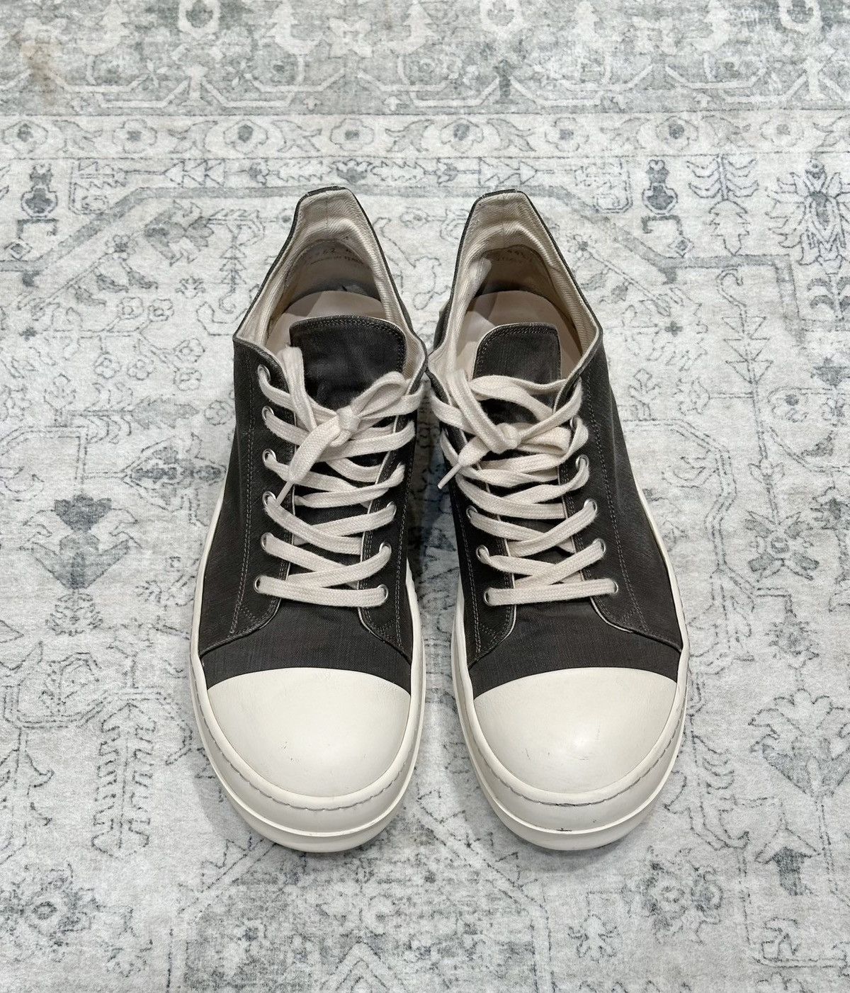 Rick Owens Rick Owens DRKSHDW Low-Top Grey Canvas Sneakers Size US 10.5 / EU 43-44 - 1 Thumbnail