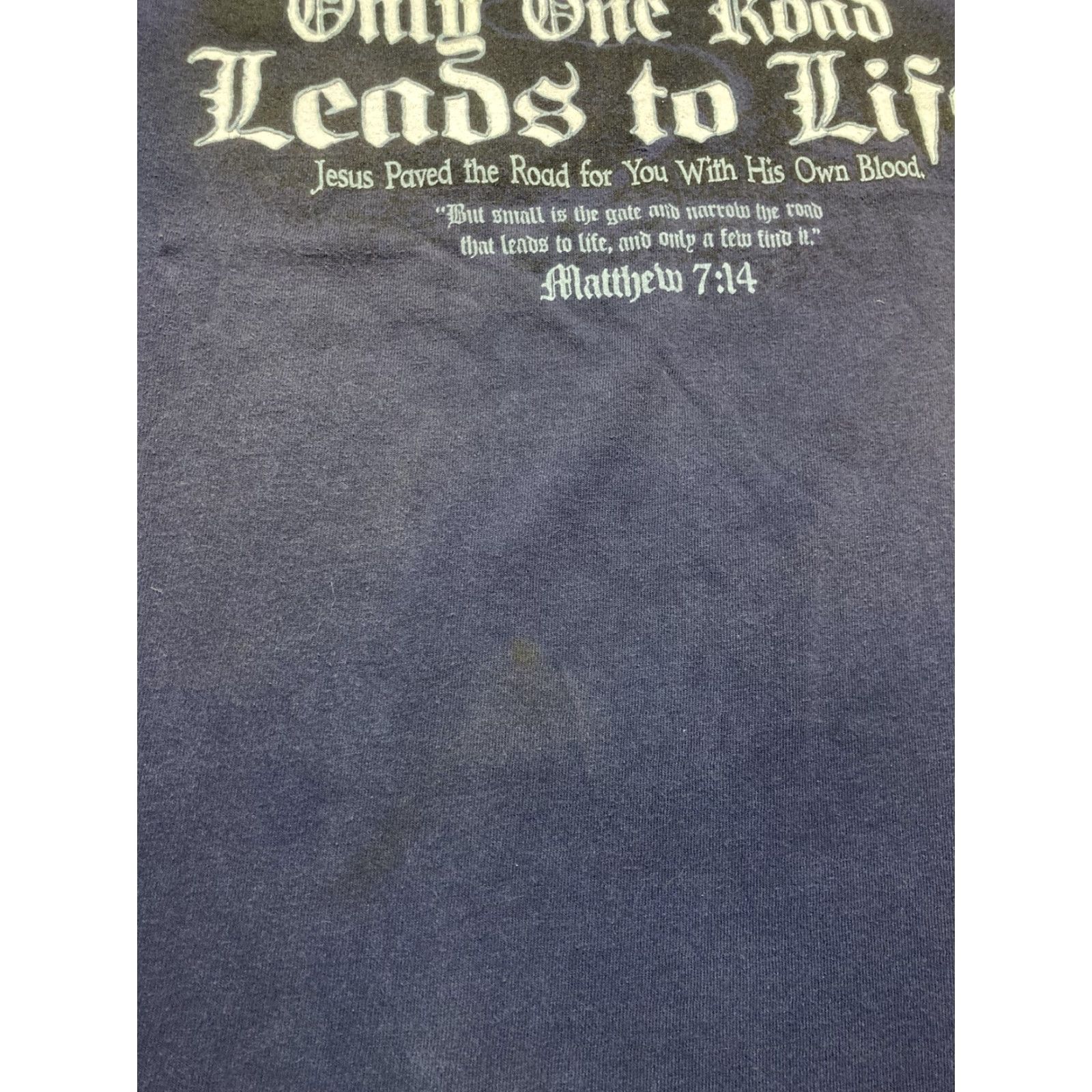 Alife VINTAGE LIFE T-Shirt Mens XL Blue Jesus Tee Many Roads Lead To Death One Leads To Life faded XL Size US XL / EU 56 / 4 - 2 Thumbnail