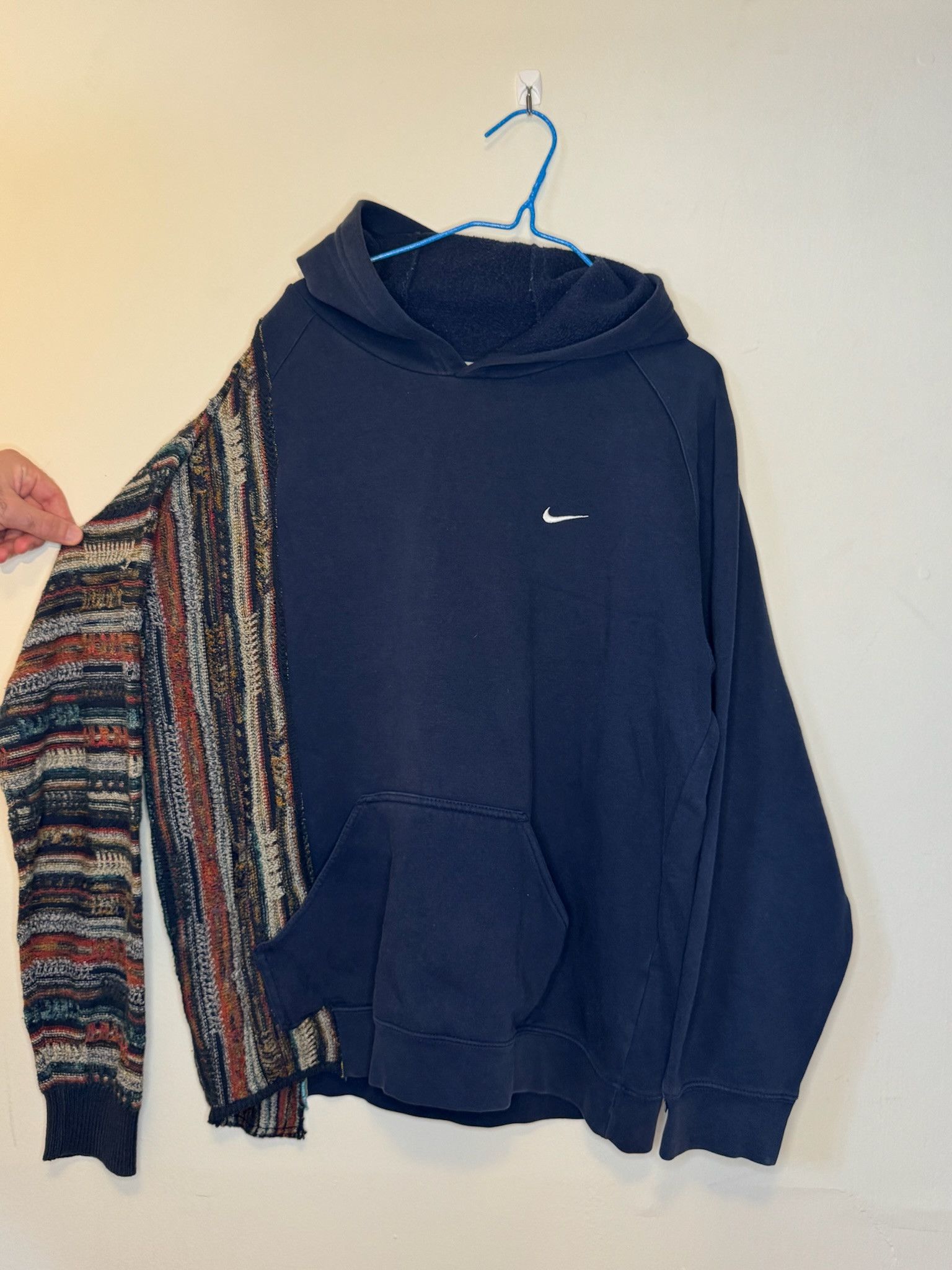 Nike Vintage Reworked Nike Hoodie with Knit Sleeve (Mens S/M) Size US S / EU 44-46 / 1 - 1 Thumbnail