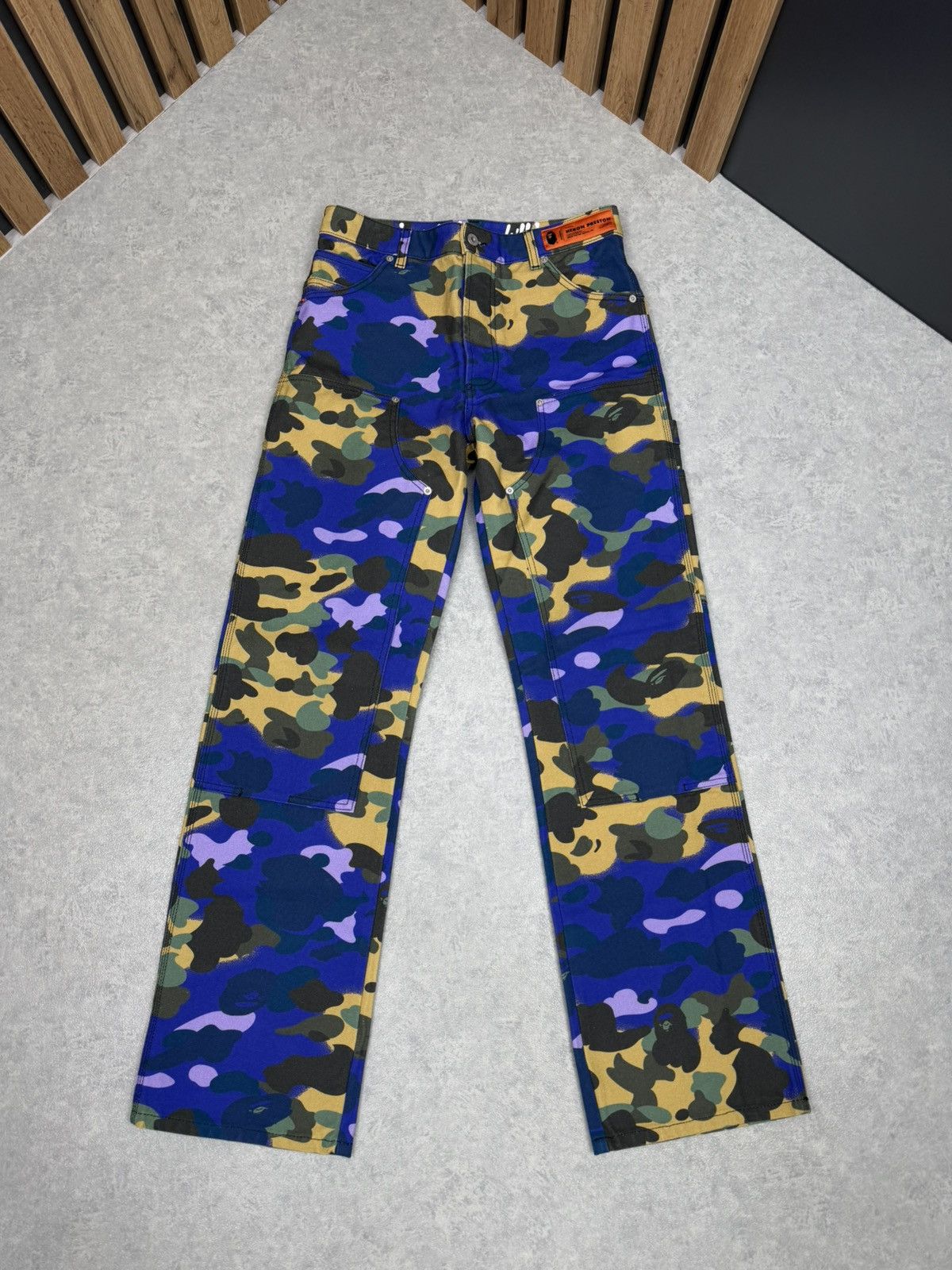 Bape Bape x Heron Preston Double Knee Camo Duck Painter Pants XS Size US 30 / EU 46 - 14 Thumbnail